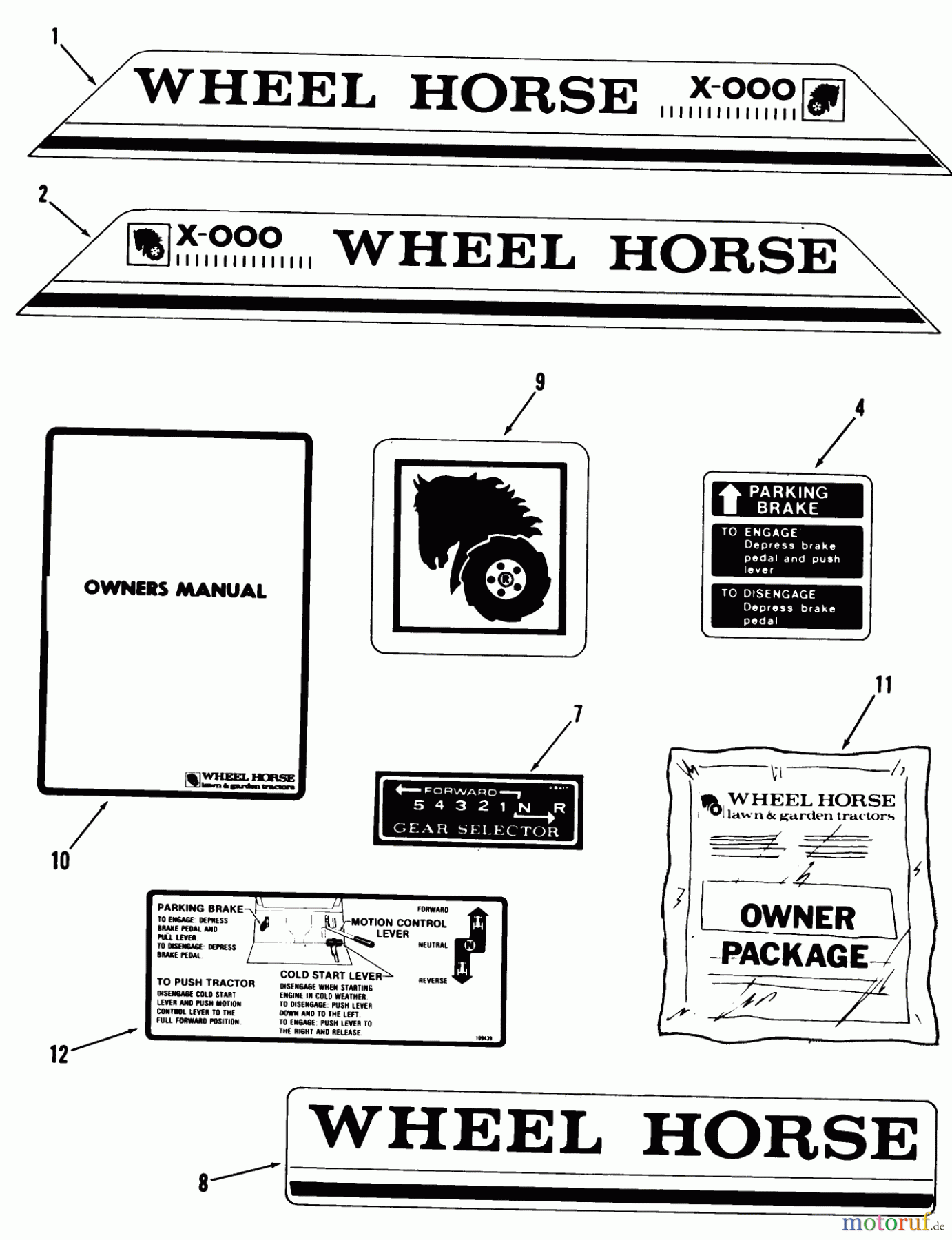  Toro Neu Mowers, Lawn & Garden Tractor Seite 1 02-11BE01 (B-115) - Toro B-115 Automatic Tractor, 1982 DECALS, MISCELLANEOUS