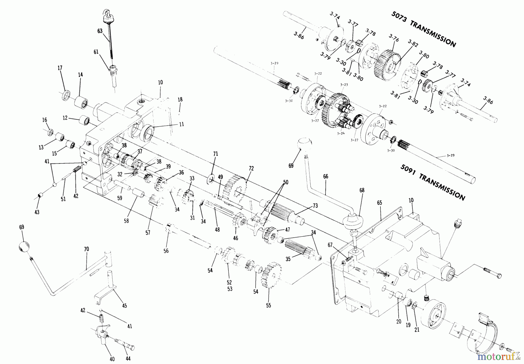  Toro Neu Mowers, Lawn & Garden Tractor Seite 1 1-0353 (C-120) - Toro C-120 8-Speed Tractor, 1974 TRANSMISSION 8-SPEED