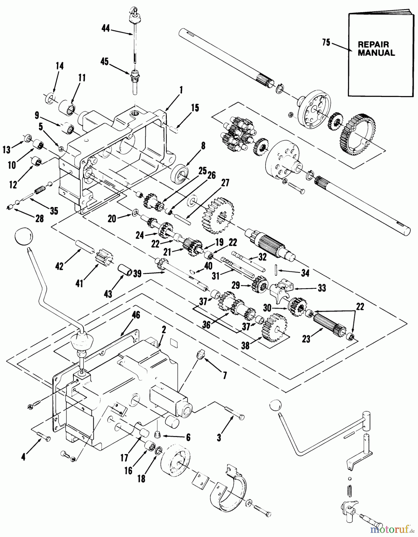  Toro Neu Mowers, Lawn & Garden Tractor Seite 1 11-10K802 (C-105) - Toro C-105 8-Speed Tractor, 1984 MECHANICAL TRANSMISSION-8-SPEED #1