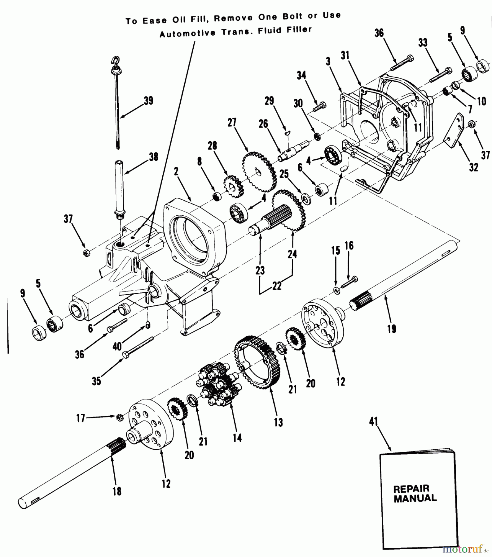  Toro Neu Mowers, Lawn & Garden Tractor Seite 1 11-10K802 (C-105) - Toro C-105 8-Speed Tractor, 1984 TRANSAXLE