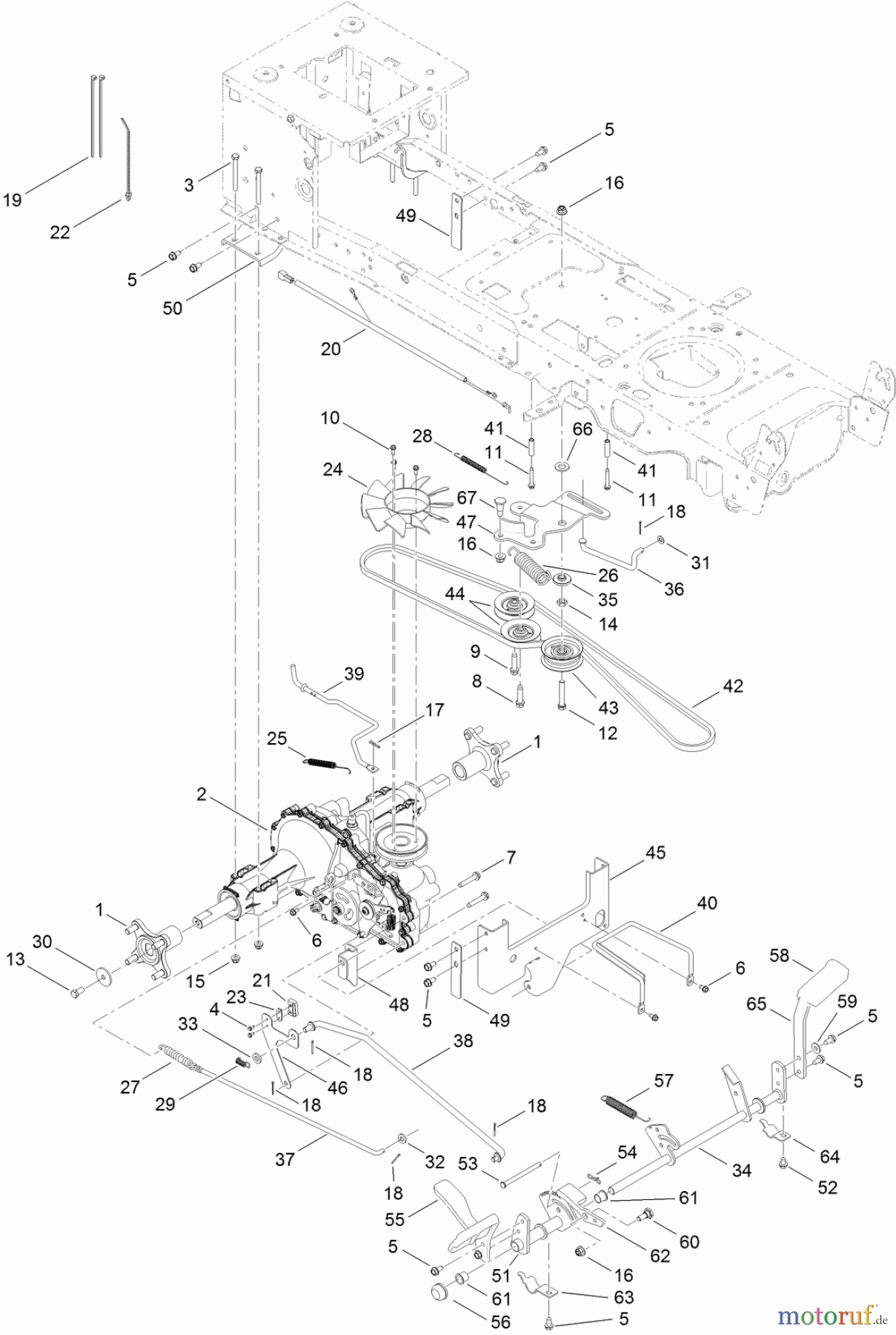  Toro Neu Mowers, Lawn & Garden Tractor Seite 1 14AQ94RP848 (GT2200) - Toro GT2200 Garden Tractor, 2012 (SN 1-1) DRIVE SYSTEM ASSEMBLY