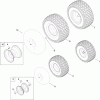 Toro 14AQ94RP848 (GT2200) - GT2200 Garden Tractor, 2012 (SN 1-1) Ersatzteile FRONT AND REAR WHEEL ASSEMBLY