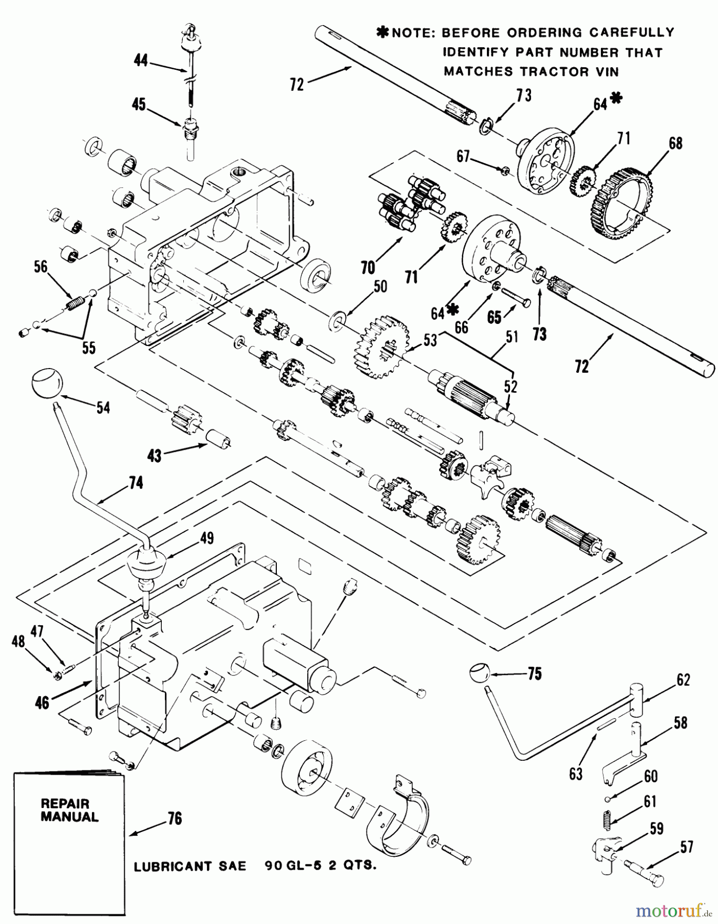  Toro Neu Mowers, Lawn & Garden Tractor Seite 1 31-17KE02 (417-A) - Toro 417-A Garden Tractor, 1986 MECHANICAL TRANSMISSION-8-SPEED #2