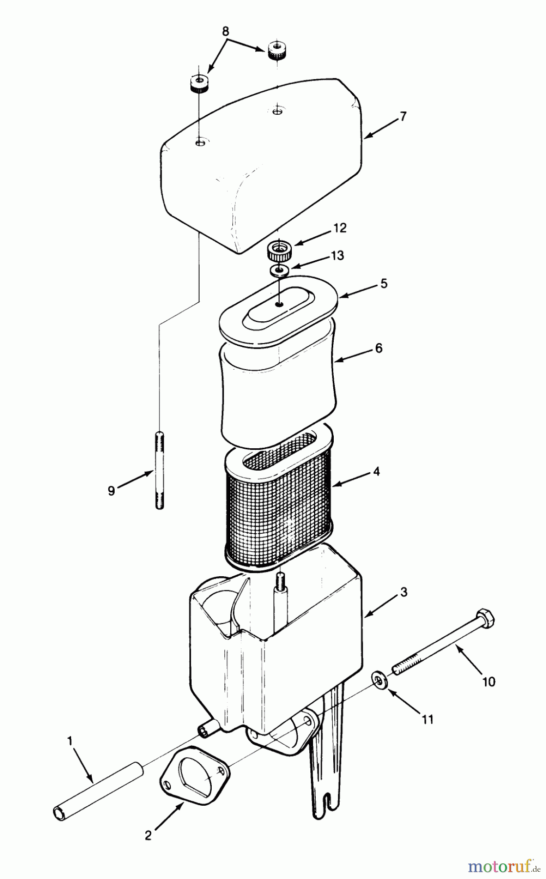 Toro Neu Mowers, Lawn & Garden Tractor Seite 1 22-14OE01 (244-H) - Toro 244-H Yard Tractor, 1991 (1000001-1999999) 14HP ENGINE AIR CLEANER ASSEMBLY