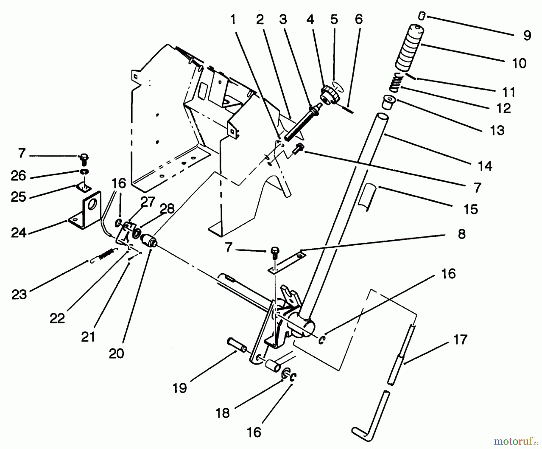  Toro Neu Mowers, Lawn & Garden Tractor Seite 1 22-14OE02 (244-H) - Toro 244-H Yard Tractor, 1992 (2000001-2999999) LIFT BAR LINKAGE ASSEMBLY
