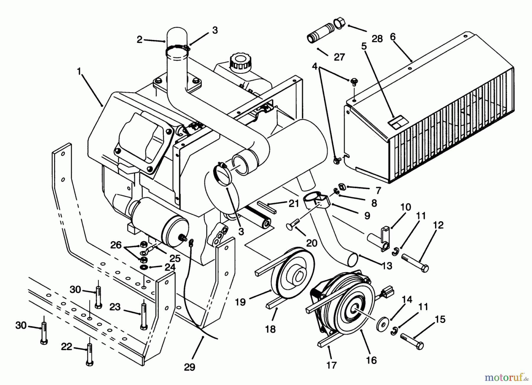  Toro Neu Mowers, Lawn & Garden Tractor Seite 1 30610 (120) - Toro Proline 120, 1993 (390001-399999) ENGINE ASSEMBLY
