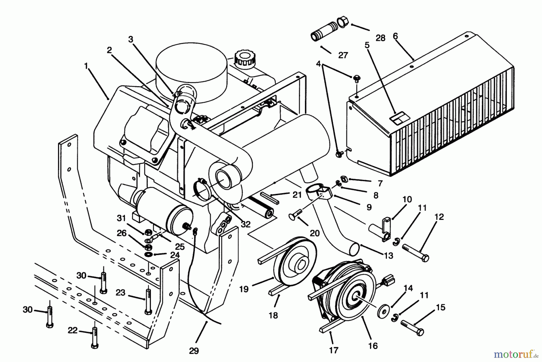  Toro Neu Mowers, Lawn & Garden Tractor Seite 1 30610 (120) - Toro Proline 120, 1995 (591300-599999) ENGINE ASSEMBLY