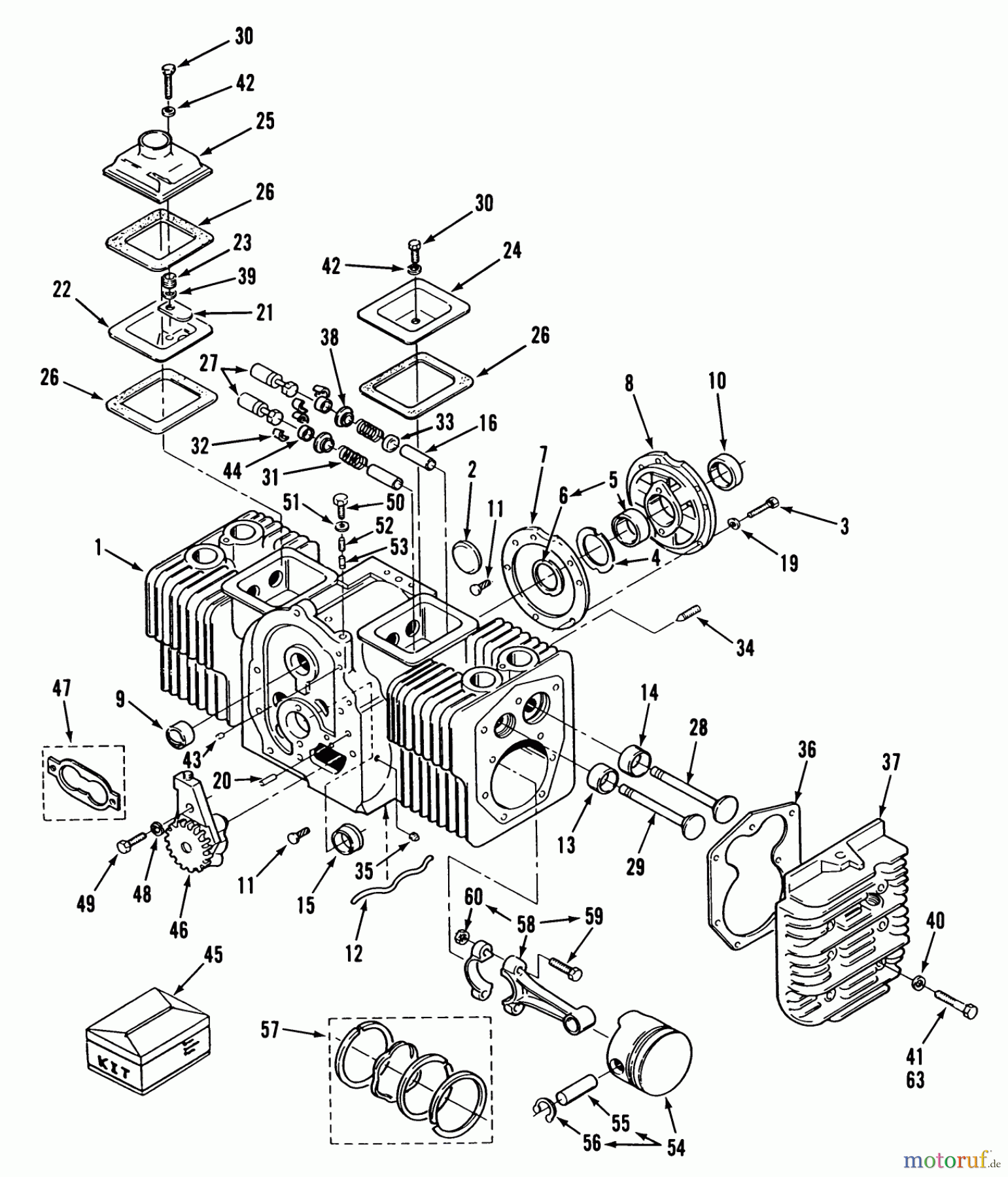  Toro Neu Mowers, Lawn & Garden Tractor Seite 1 31-18OE02 (518-H) - Toro 518-H Garden Tractor, 1989 ENGINE CYLINDER BLOCK
