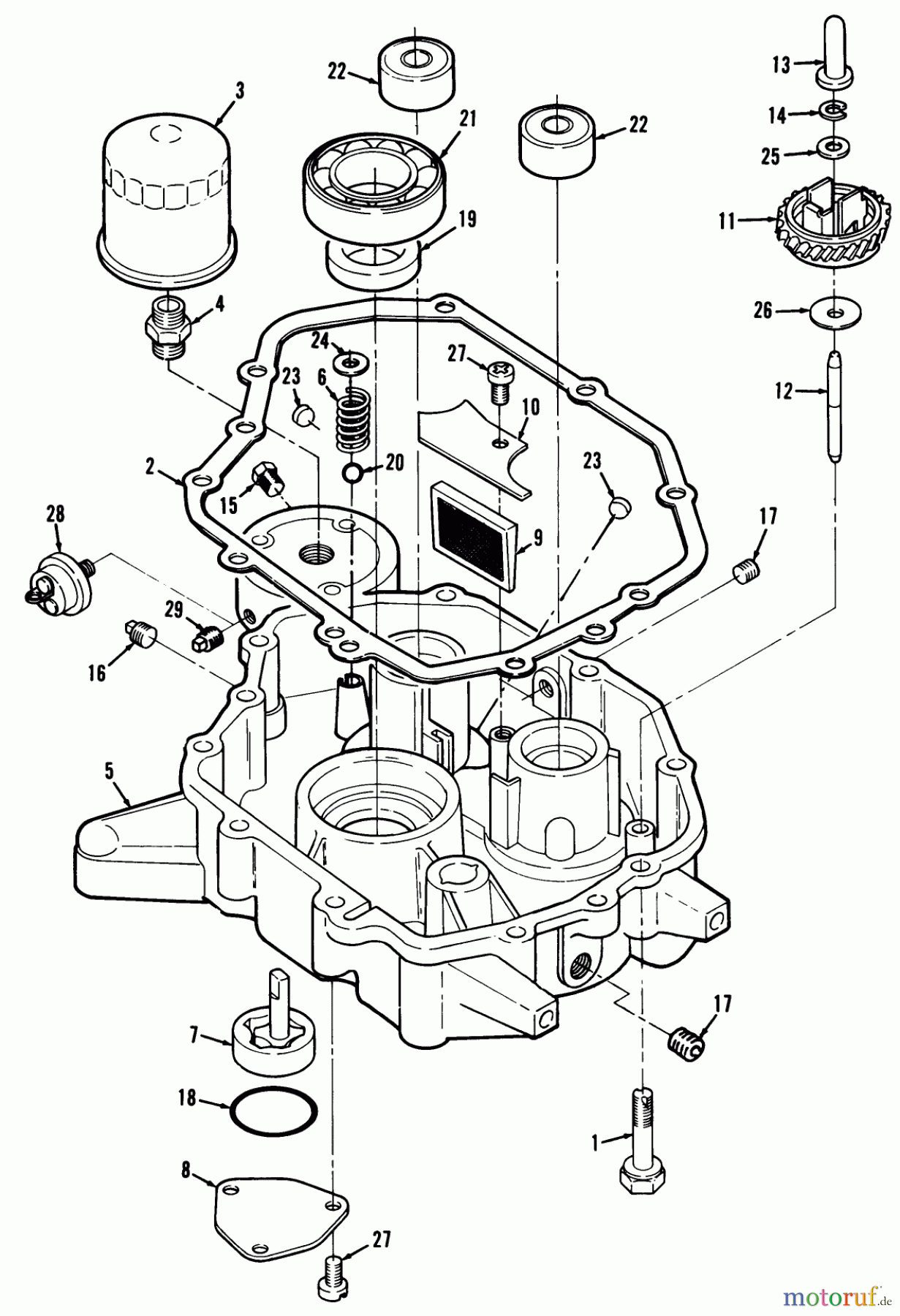  Toro Neu Mowers, Lawn & Garden Tractor Seite 1 32-12OE03 (212-H) - Toro 212-H Tractor, 1992 (2000001-2999999) 12.5HP ENGINE OIL BASE & PUMP ASSEMBLY