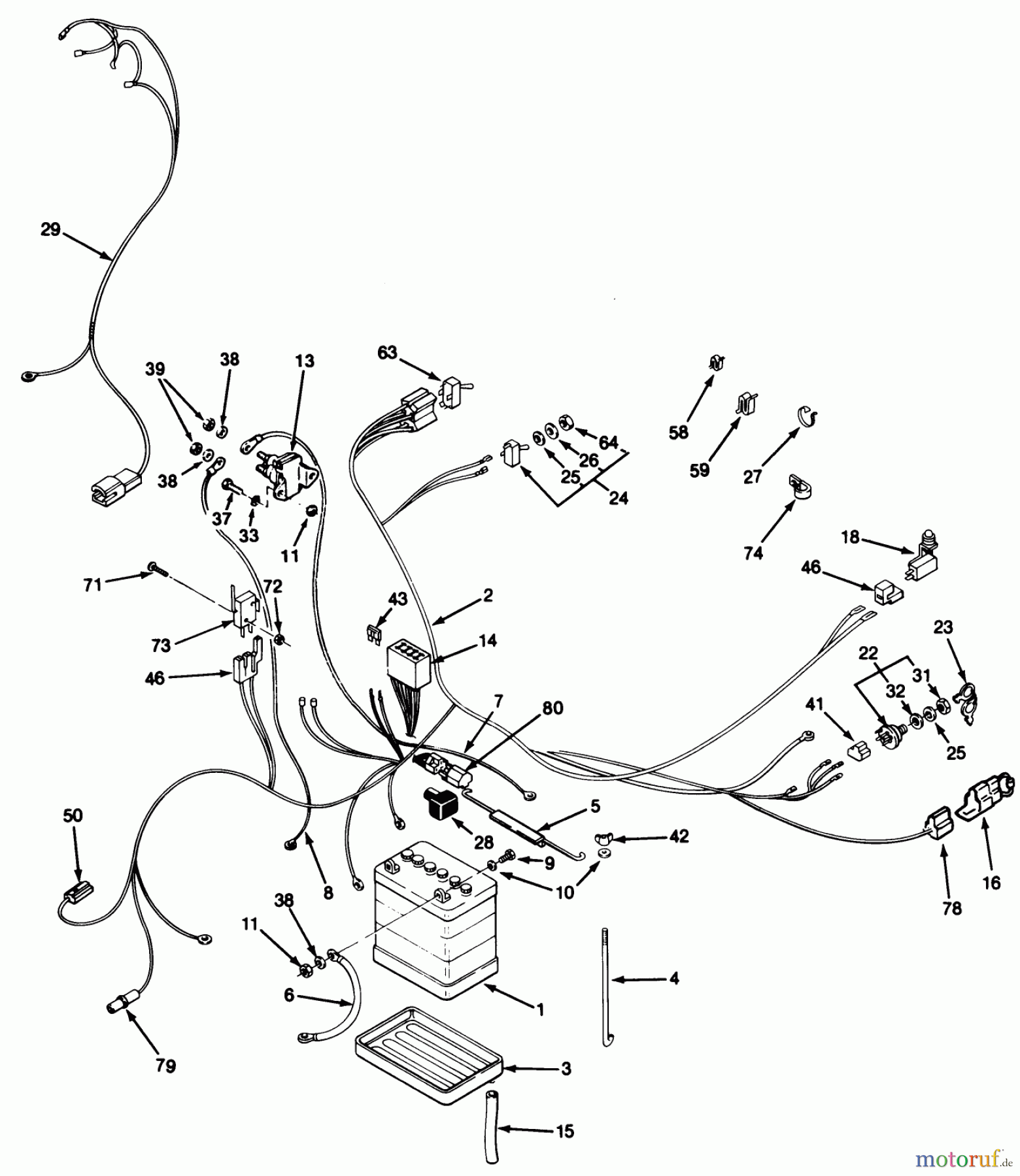  Toro Neu Mowers, Lawn & Garden Tractor Seite 1 32-10BE03 (210-H) - Toro 210-H Tractor, 1992 (2000001-2999999) ELECTRICAL SYSTEM ASSEMBLY