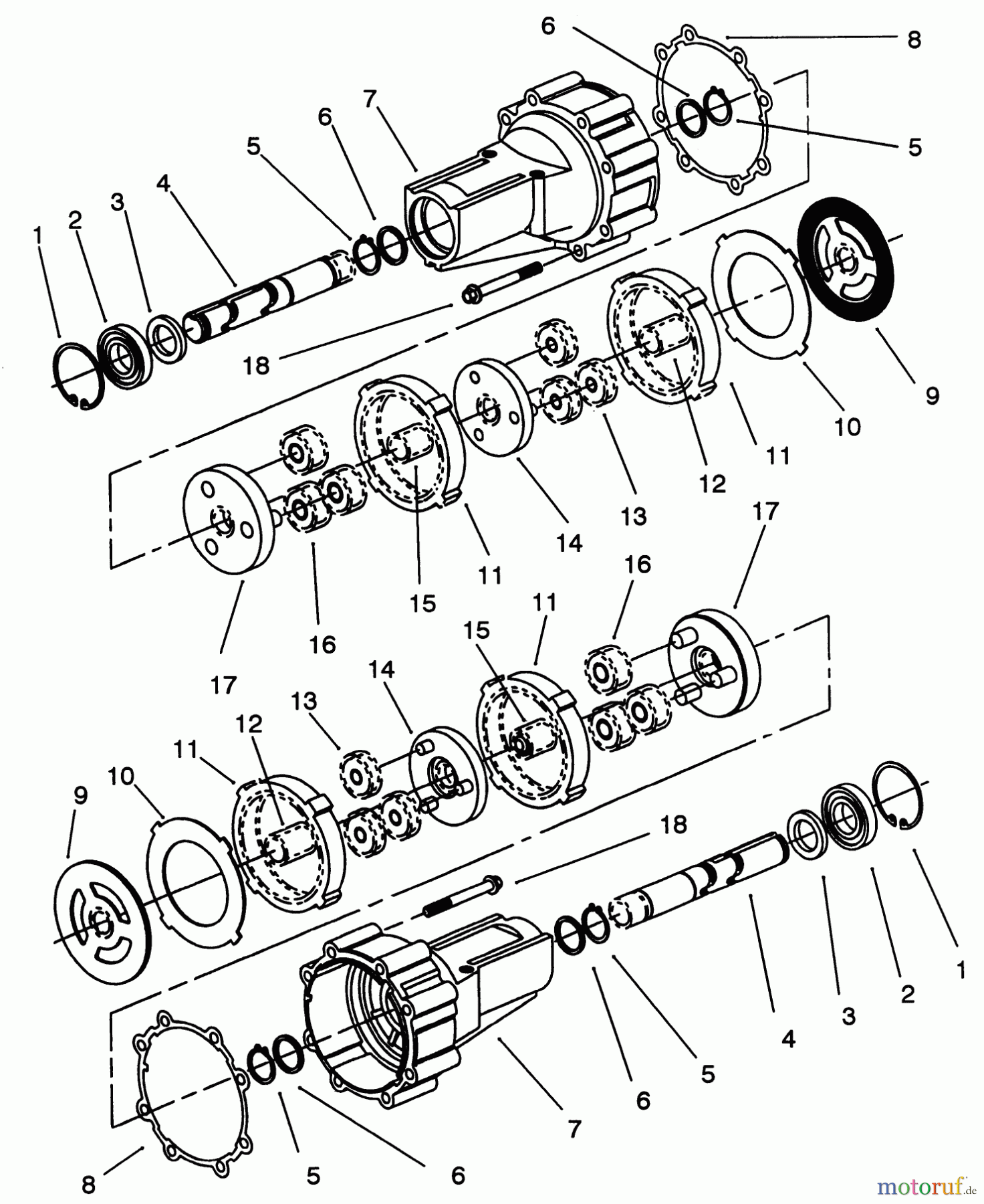  Toro Neu Mowers, Lawn & Garden Tractor Seite 1 32-12O503 (212-5) - Toro 212-5 Tractor, 1992 (2000001-2999999) TRANSMISSION EATON MODEL 751-042 #2