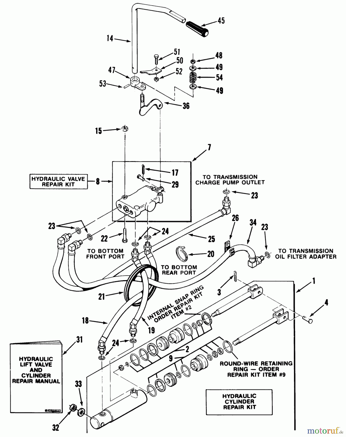  Toro Neu Mowers, Lawn & Garden Tractor Seite 1 41-20OE02 (520-H) - Toro 520-H Garden Tractor, 1991 (1000001-1999999) HYDRAULIC SYSTEM520-H