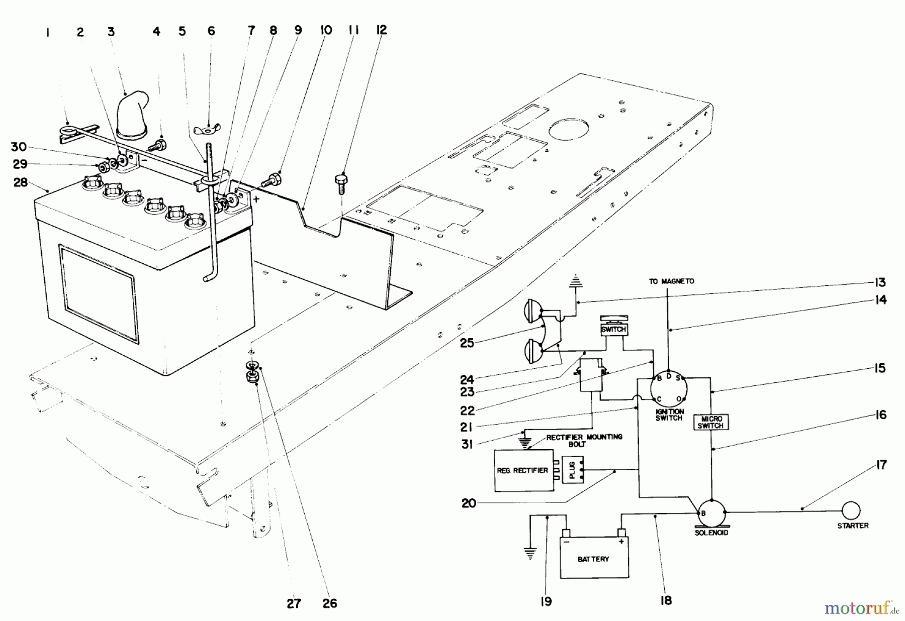  Toro Neu Mowers, Lawn & Garden Tractor Seite 1 55150 (940) - Toro 940 Electric Tractor, 1969 (9000001-9999999) 940 ELECTRICAL ASSEMBLY