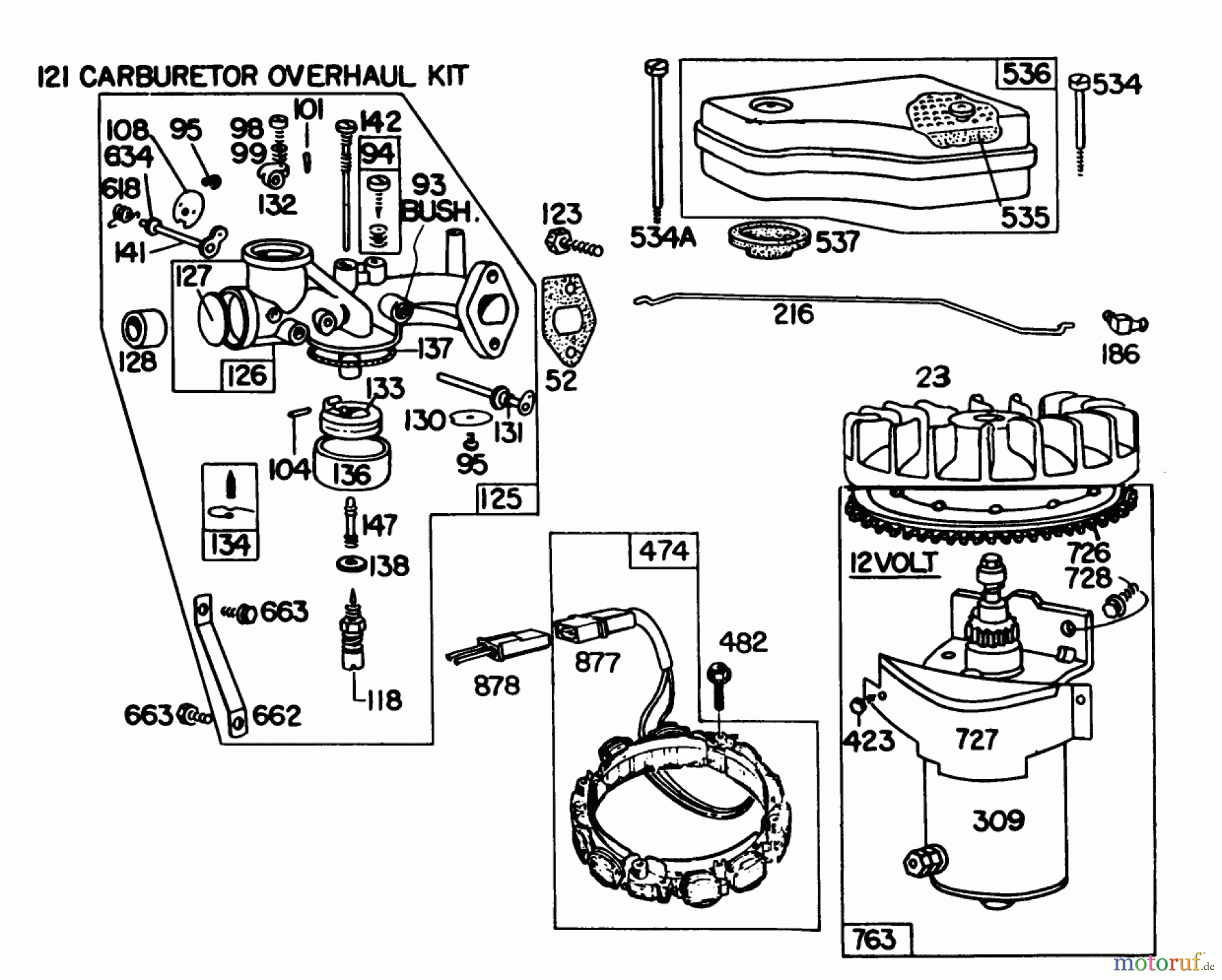  Toro Neu Mowers, Lawn & Garden Tractor Seite 1 57360 (11-32) - Toro 11-32 Lawn Tractor, 1981 (1000001-1999999) BRIGGS & STRATTON MODEL 191707-5641-01 (MODEL 57300) #1