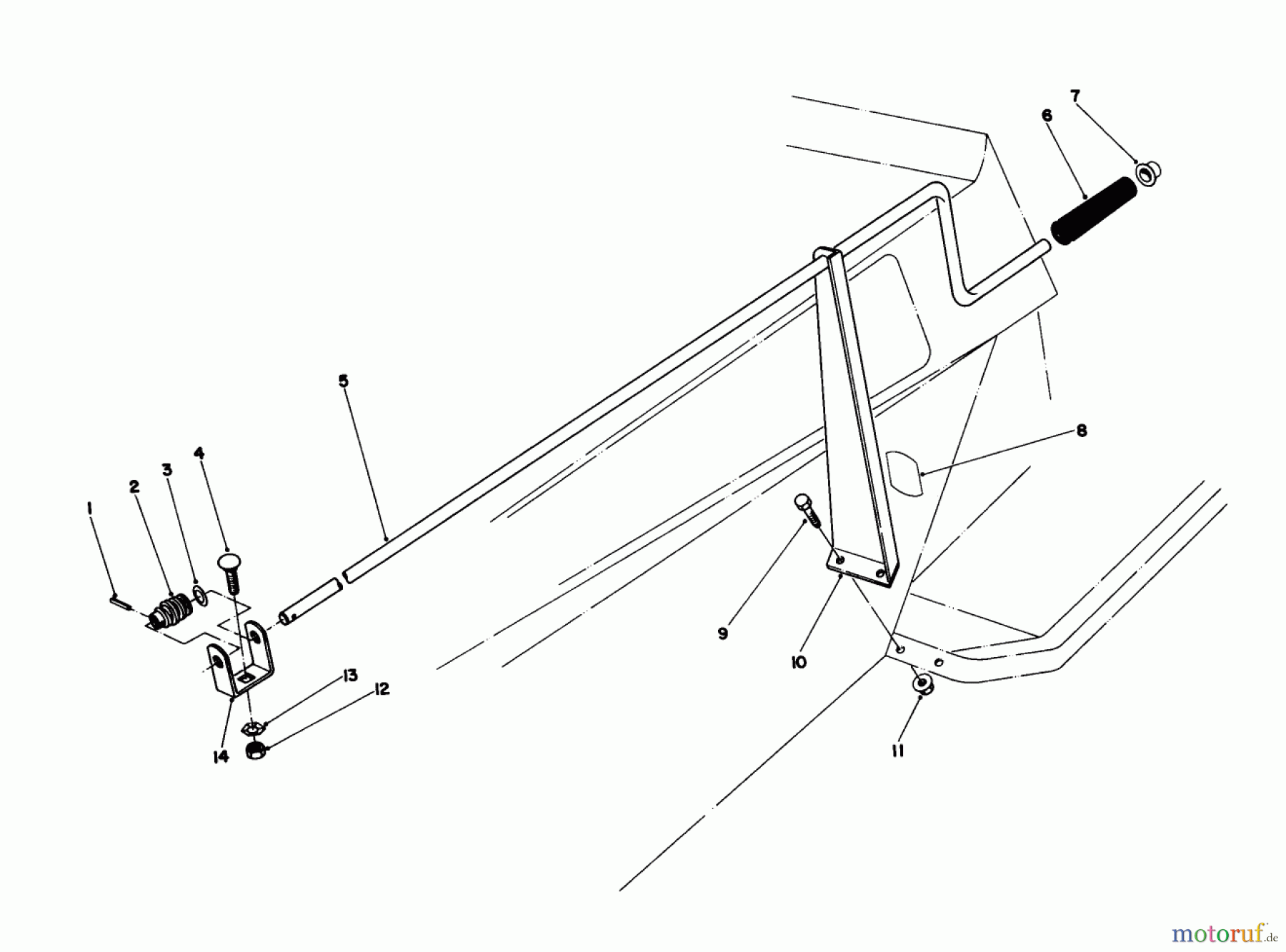  Toro Neu Mowers, Lawn & Garden Tractor Seite 1 57300 (8-32) - Toro 8-32 Front Engine Rider, 1984 (4000001-4999999) CHUTE CONTROL ASSEMBLY 36
