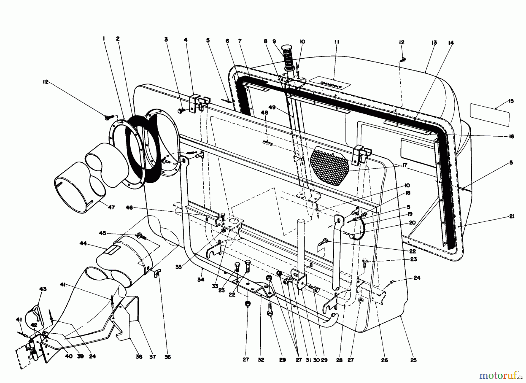  Toro Neu Mowers, Lawn & Garden Tractor Seite 1 57300 (8-32) - Toro 8-32 Front Engine Rider, 1985 (5000001-5999999) EASY-EMPTY GRASS CATCHER MODEL 59111 (OPTIONAL)