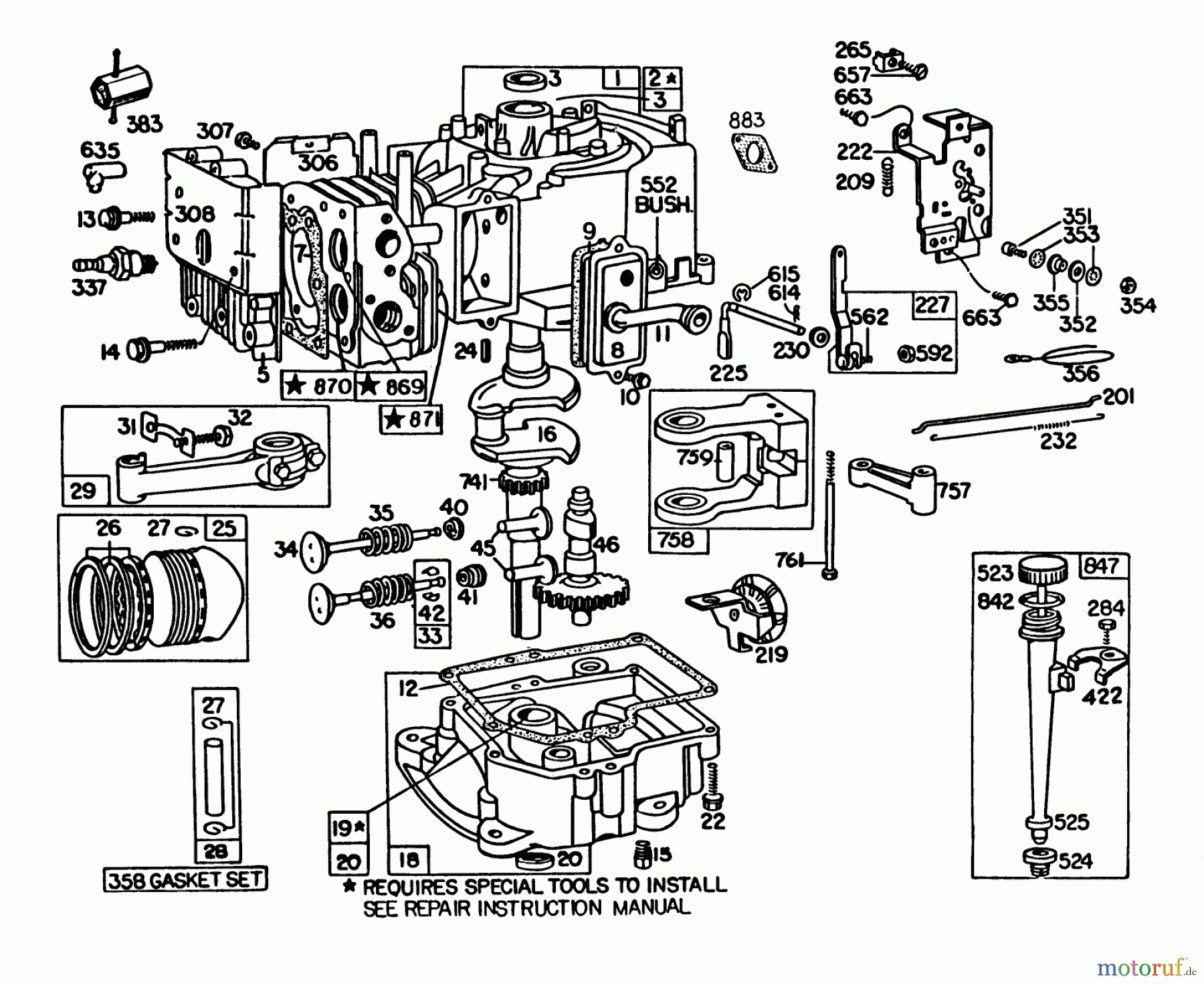  Toro Neu Mowers, Lawn & Garden Tractor Seite 1 57360 (11-32) - Toro 11-32 Lawn Tractor, 1985 (5000001-5999999) ENGINE BRIGGS & STRATTON MODEL 191707-5816-01 (MODEL 57300)