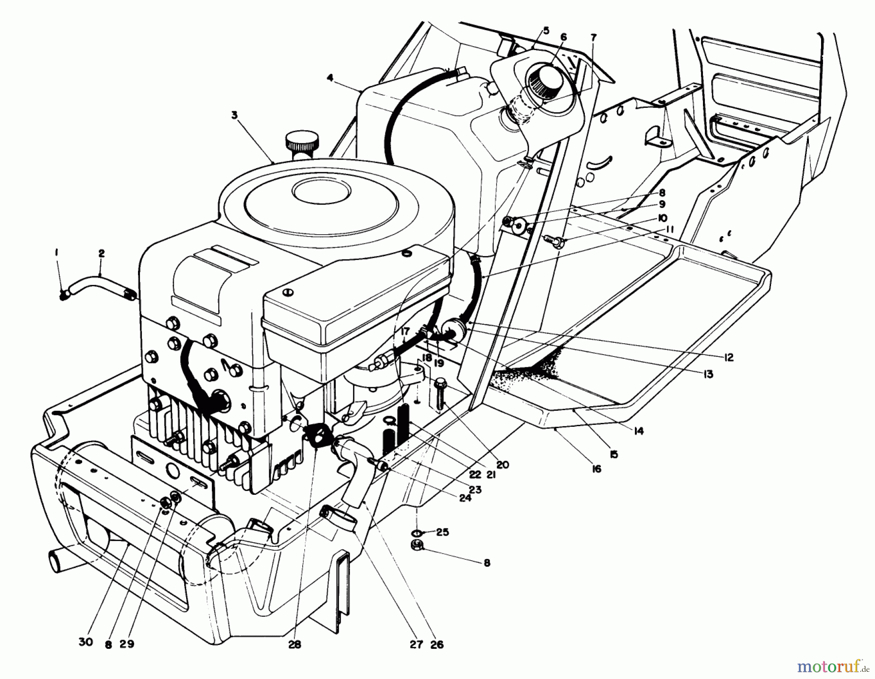  Toro Neu Mowers, Lawn & Garden Tractor Seite 1 57357 (11-44) - Toro 11-44 Lawn Tractor, 1982 (2000001-2999999) ENGINE ASSEMBLY