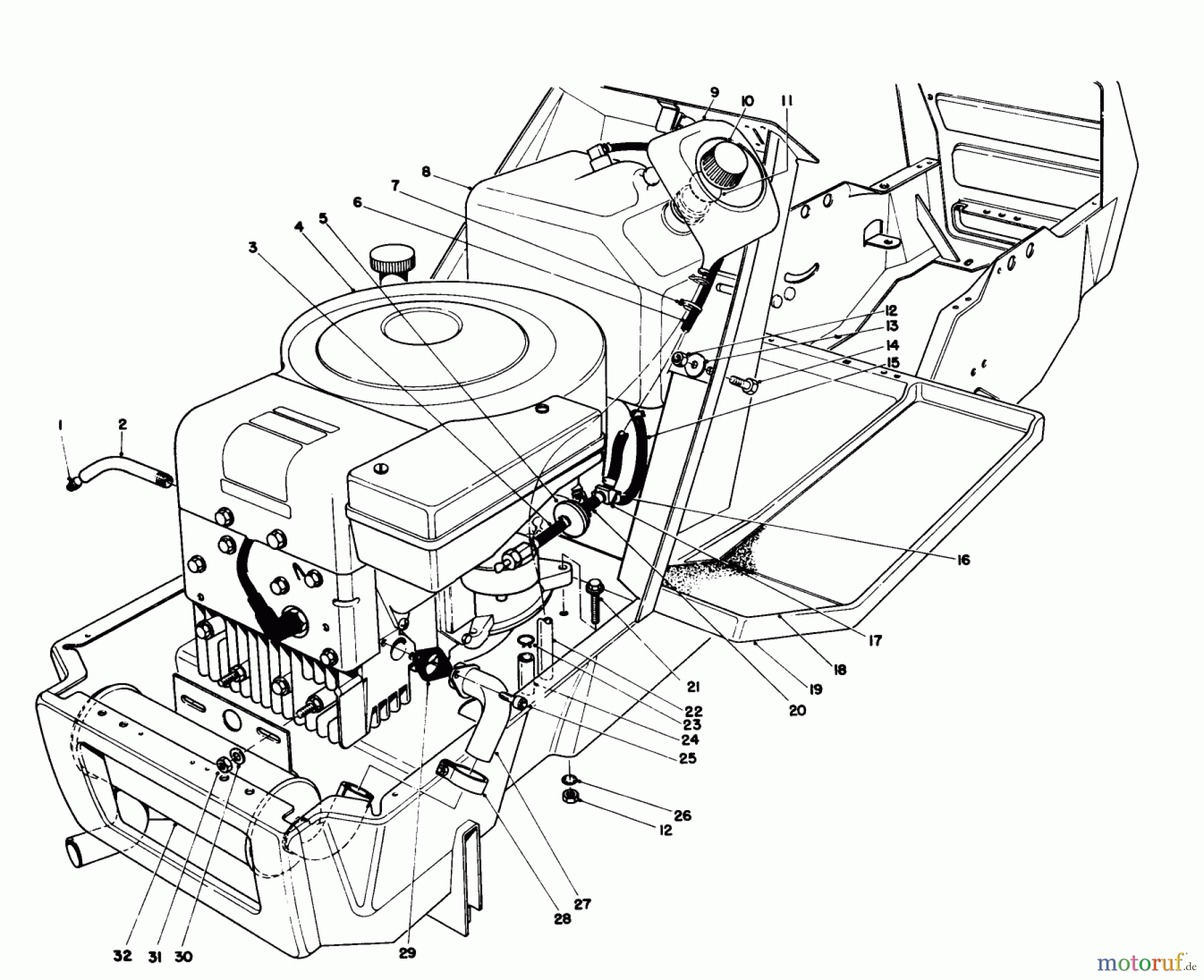  Toro Neu Mowers, Lawn & Garden Tractor Seite 1 57357 (11-44) - Toro 11-44 Lawn Tractor, 1984 (4000001-4999999) ENGINE ASSEMBLY