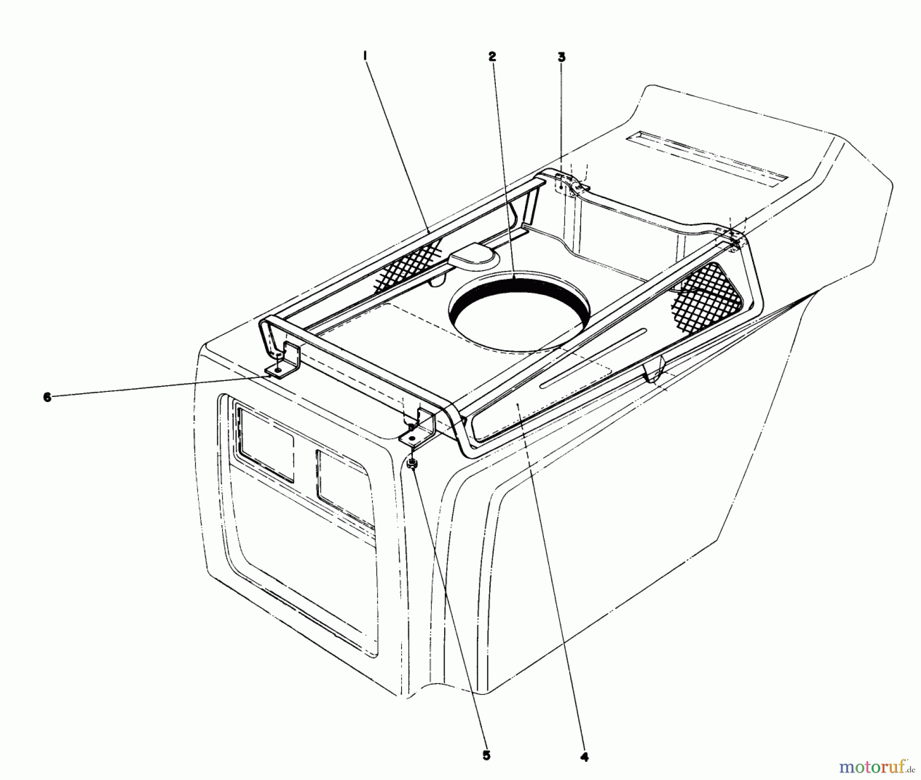  Toro Neu Mowers, Lawn & Garden Tractor Seite 1 57357 (11-44) - Toro 11-44 Lawn Tractor, 1984 (4000001-4999999) HOOD DUCT ASSEMBLY