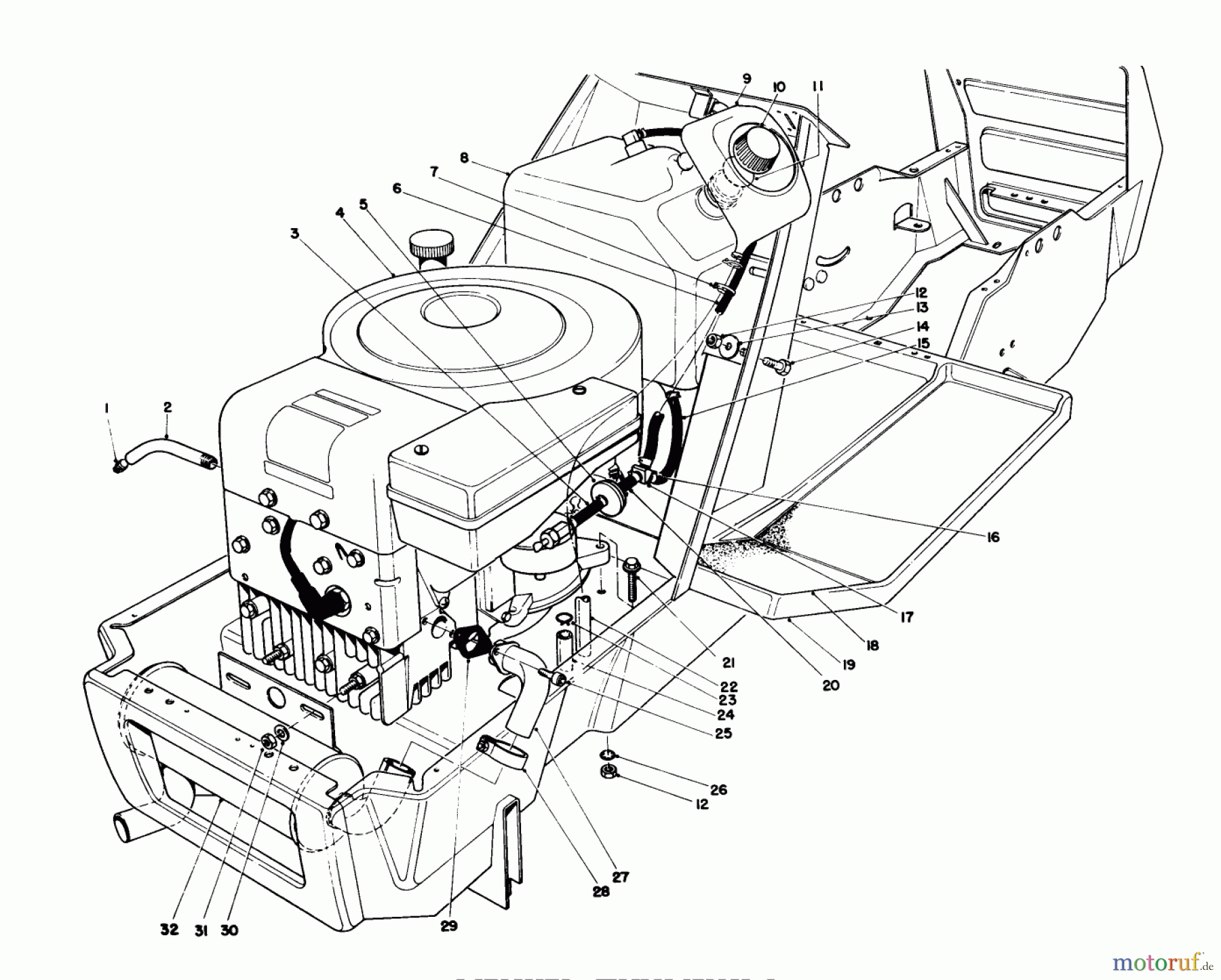  Toro Neu Mowers, Lawn & Garden Tractor Seite 1 57356 (11-42) - Toro 11-42 Lawn Tractor, 1985 (5000001-5999999) ENGINE ASSEMBLY