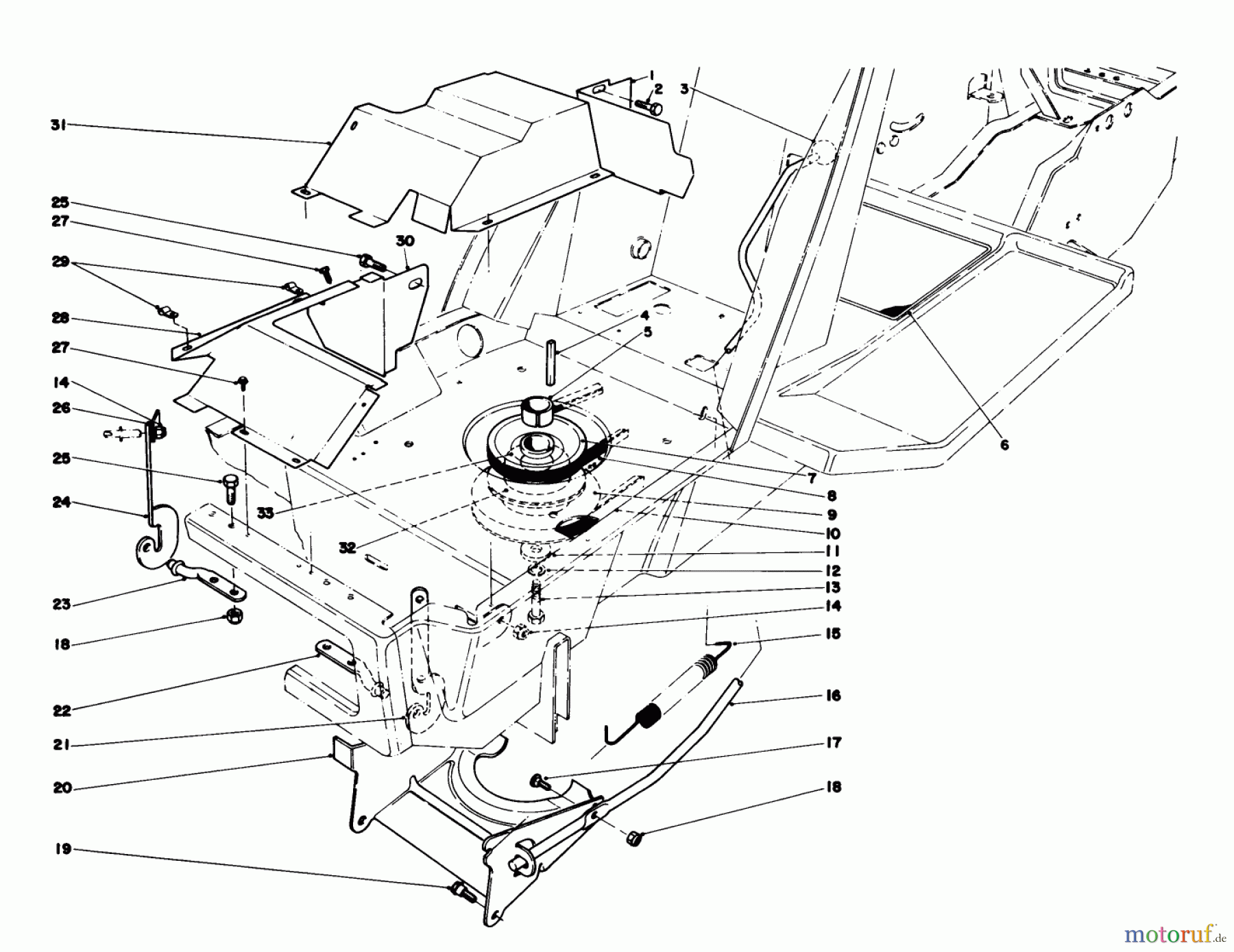  Toro Neu Mowers, Lawn & Garden Tractor Seite 1 57385 - Toro 11 hp Front Engine Rider, 1981 (1000001-1999999) CLUTCH & ACTUATOR ASSEMBLY