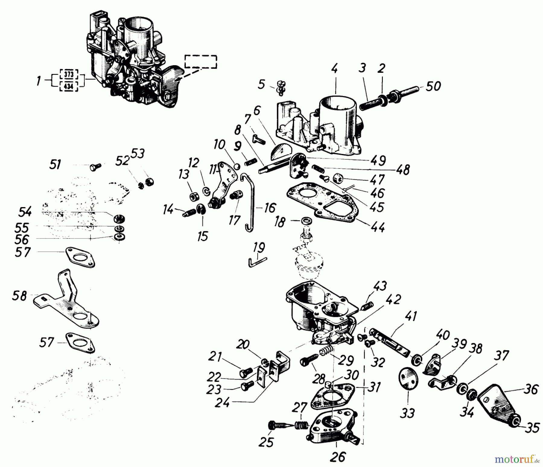  Toro Neu Mowers, Lawn & Garden Tractor Seite 1 61-20RG01 (D-250) - Toro D-250 10-Speed Tractor, 1976 CARBURETOR-