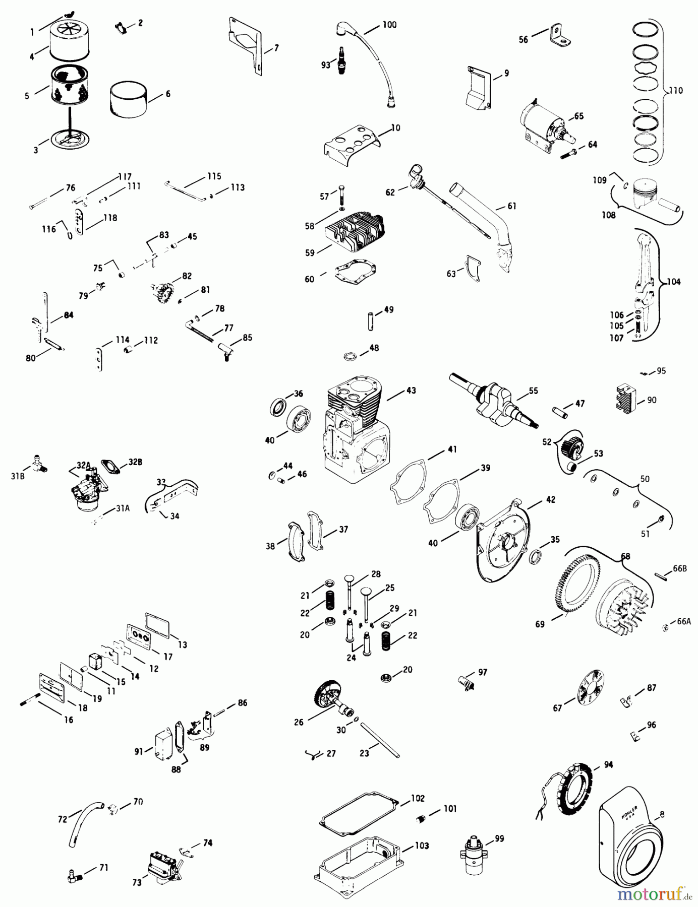  Toro Neu Mowers, Lawn & Garden Tractor Seite 1 71-12KS01 (C-120) - Toro C-120 Automatic Tractor, 1977 16 H.P. ENGINE K341S, SPEC 71128A