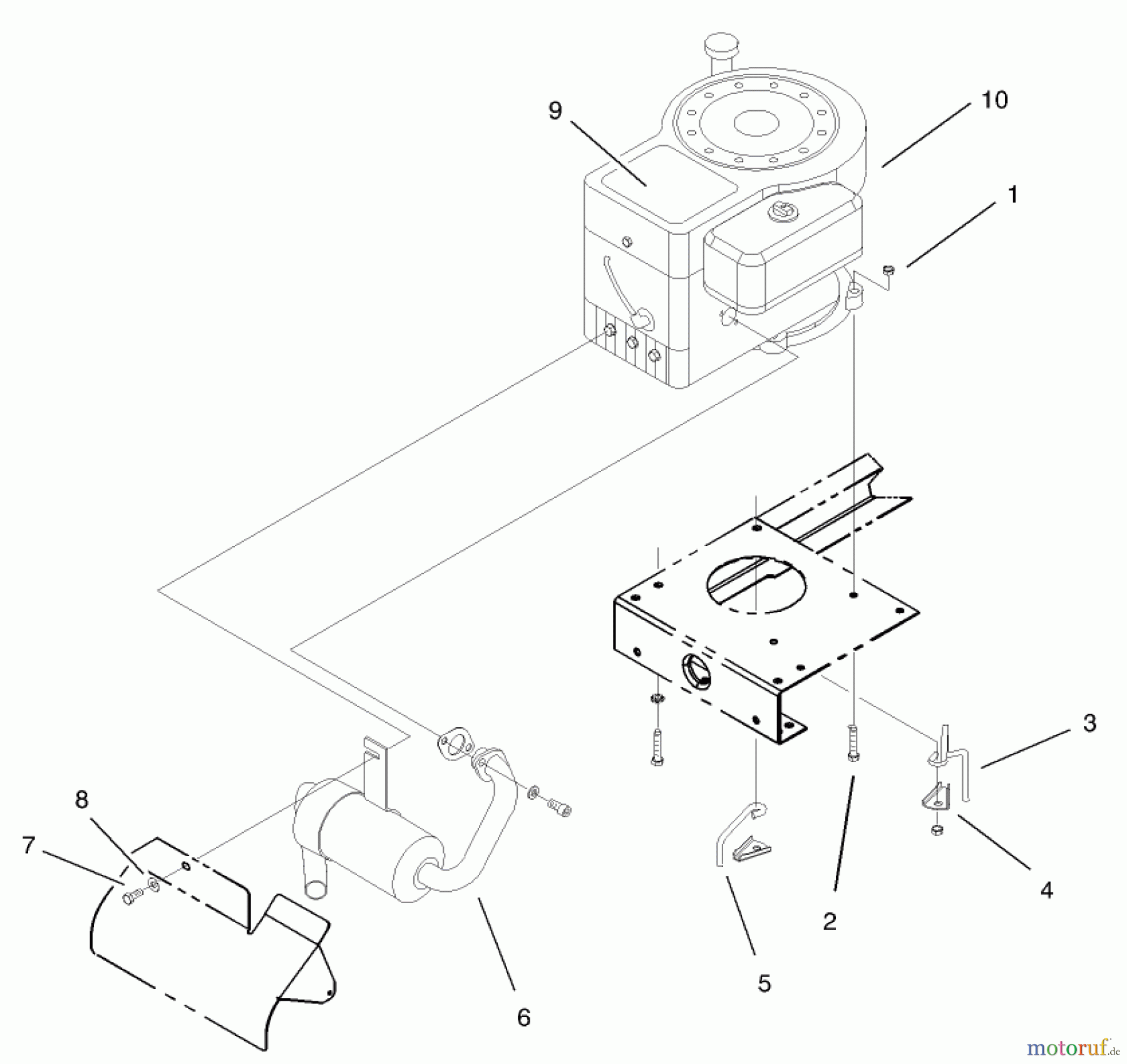 Toro Neu Mowers, Lawn & Garden Tractor Seite 1 71209 (13-32XLE) - Toro 13-32XLE Lawn Tractor, 2003 (230000001-230999999) ENGINE SYSTEM COMPONENTS ASSEMBLY