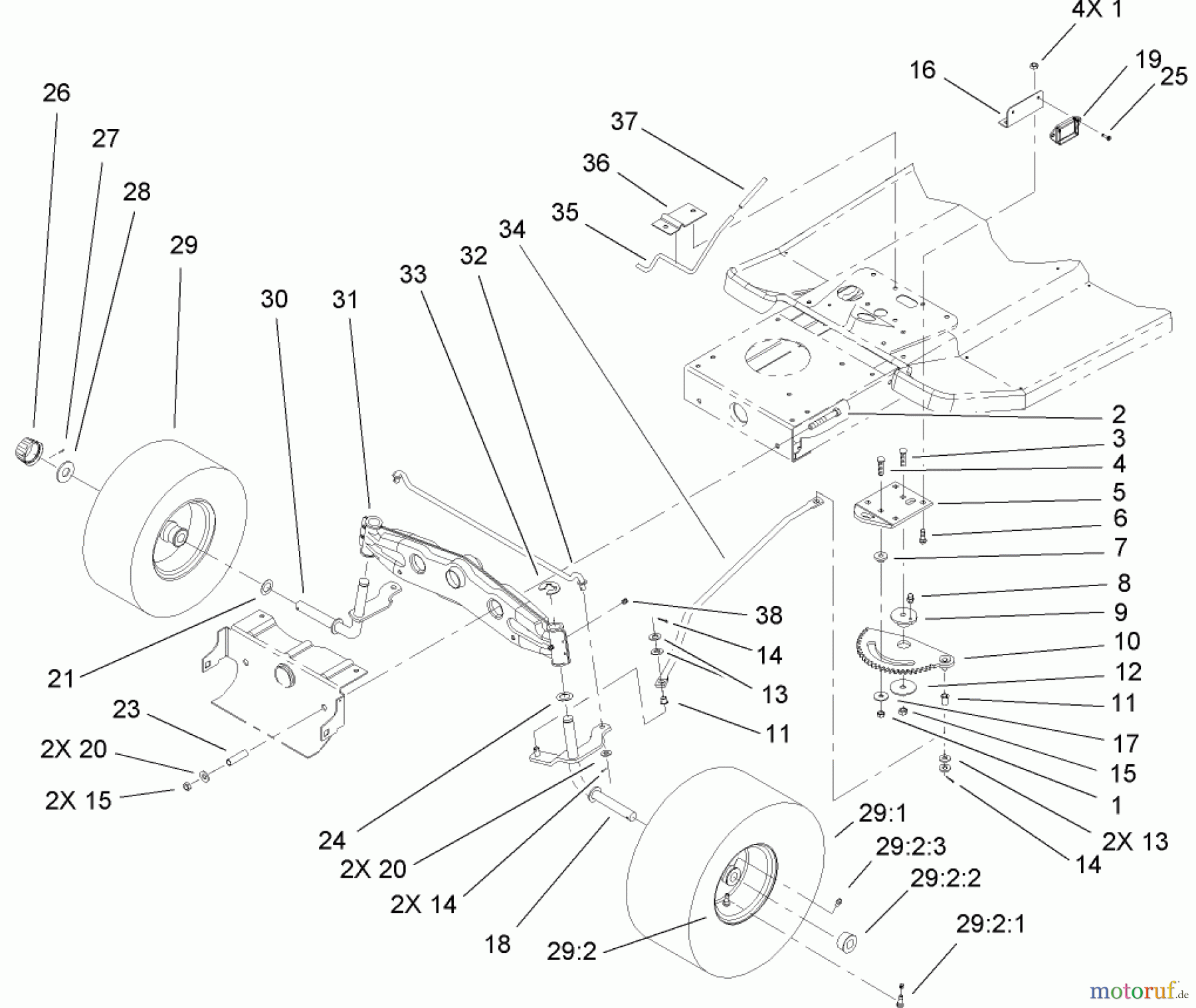  Toro Neu Mowers, Lawn & Garden Tractor Seite 1 71209 (13-32XLE) - Toro 13-32XLE Lawn Tractor, 2004 (240000001-240999999) STEERING COMPONENT ASSEMBLY