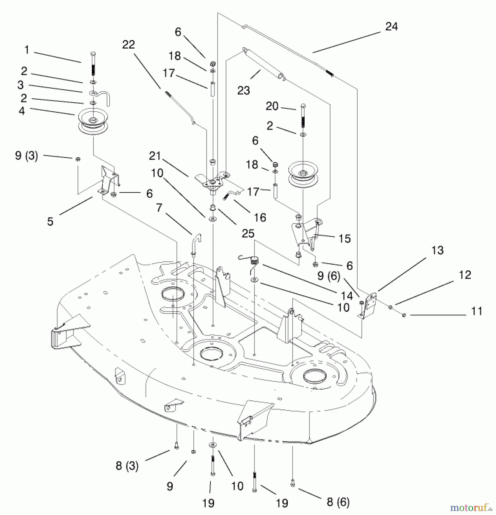 Toro Neu Mowers, Lawn & Garden Tractor Seite 1 71212 (17-44HXL) - Toro 17-44HXL Lawn Tractor, 2000 (200000001-200999999) IDLER & BRAKE ASSEMBLY