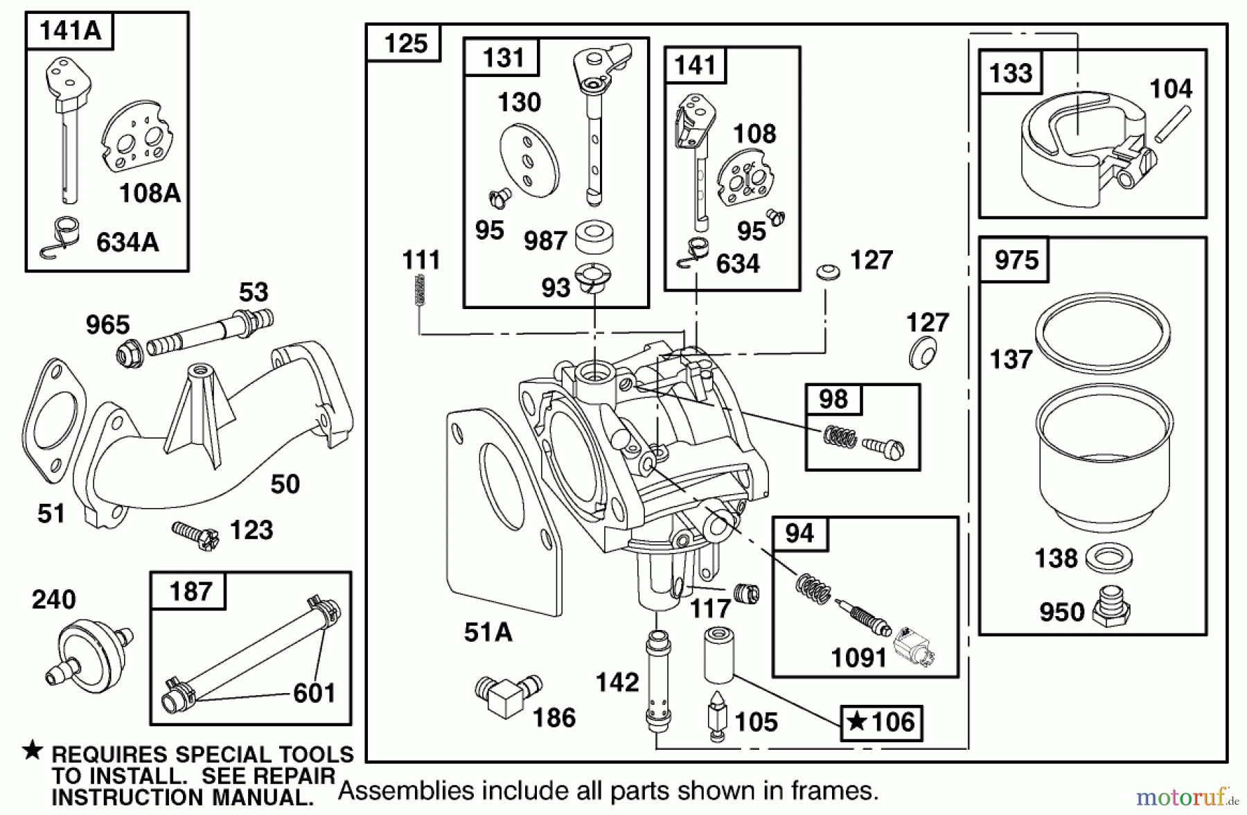  Toro Neu Mowers, Lawn & Garden Tractor Seite 1 71300 (12-32XL) - Toro 12-32XL Lawn Tractor, 2000 (200000001-200999999) ENGINE BRIGGS & STRATTON MODEL 284707-1148-E1 #4