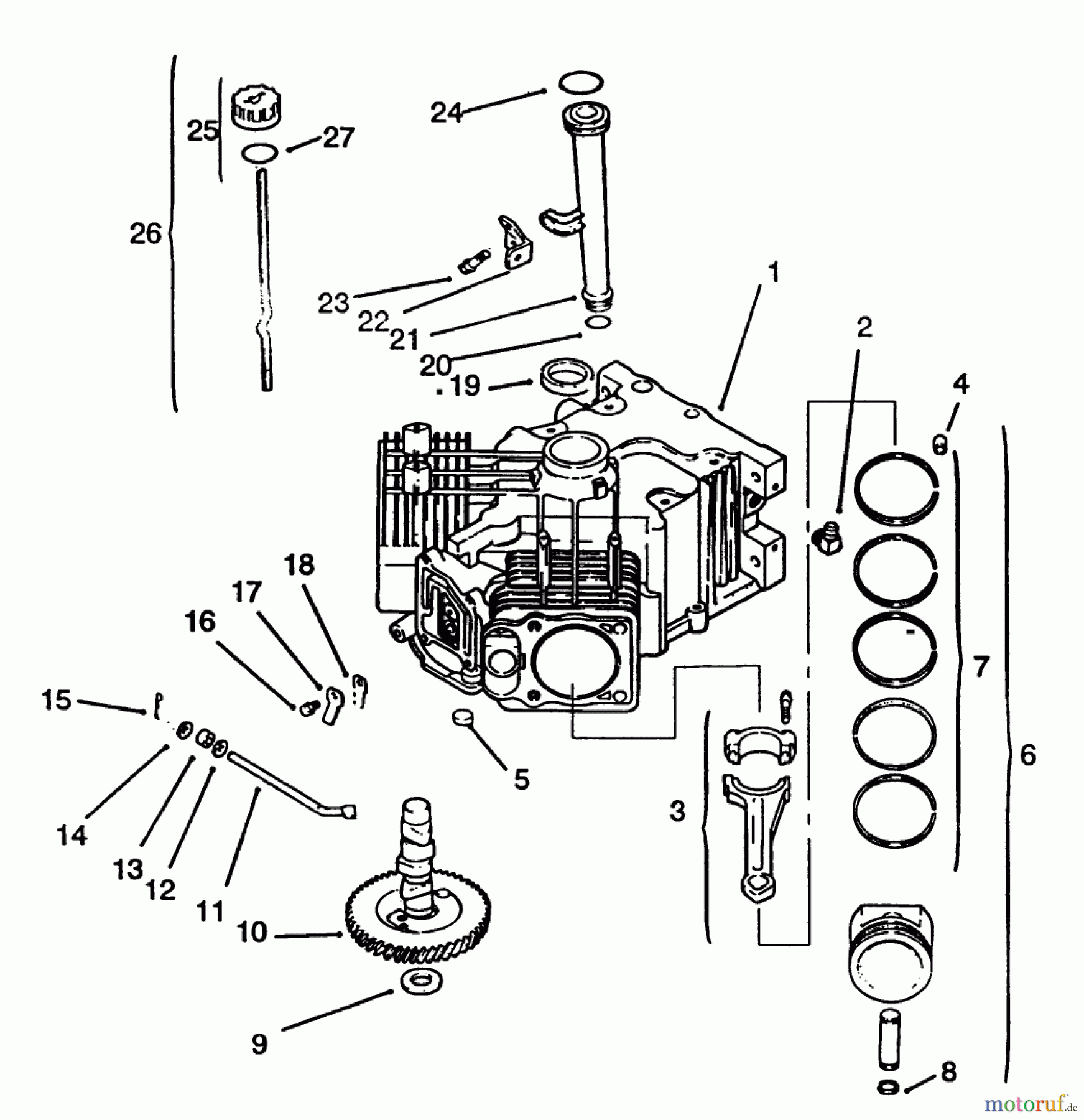  Toro Neu Mowers, Lawn & Garden Tractor Seite 1 72042 (264-6) - Toro 264-6 Yard Tractor, 1994 (4900001-4999999) CRANKCASE #2