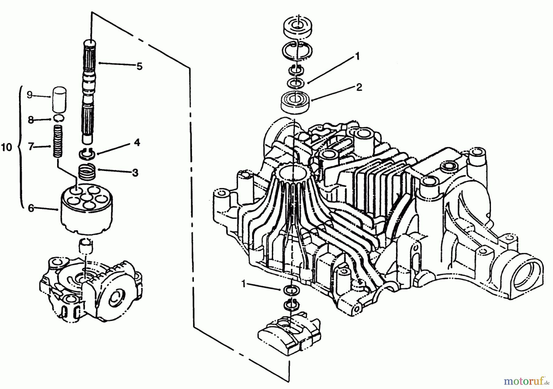  Toro Neu Mowers, Lawn & Garden Tractor Seite 1 72043 (264-H) - Toro 264-H Yard Tractor, 1994 (4900001-4999999) PUMP SHAFT