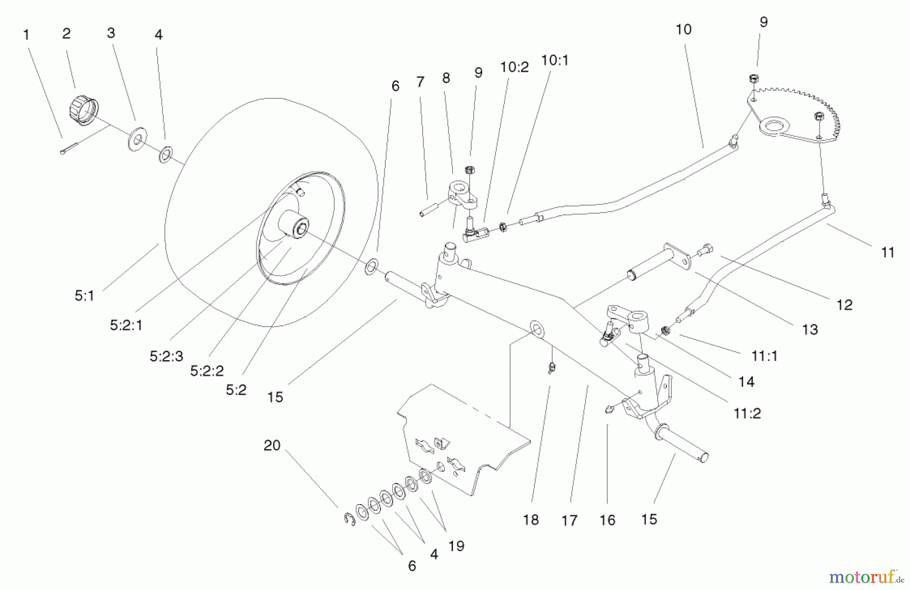  Toro Neu Mowers, Lawn & Garden Tractor Seite 1 72071 (265-H) - Toro 265-H Lawn and Garden Tractor, 2000 (200000001-200999999) FRONT AXLE ASSEMBLY