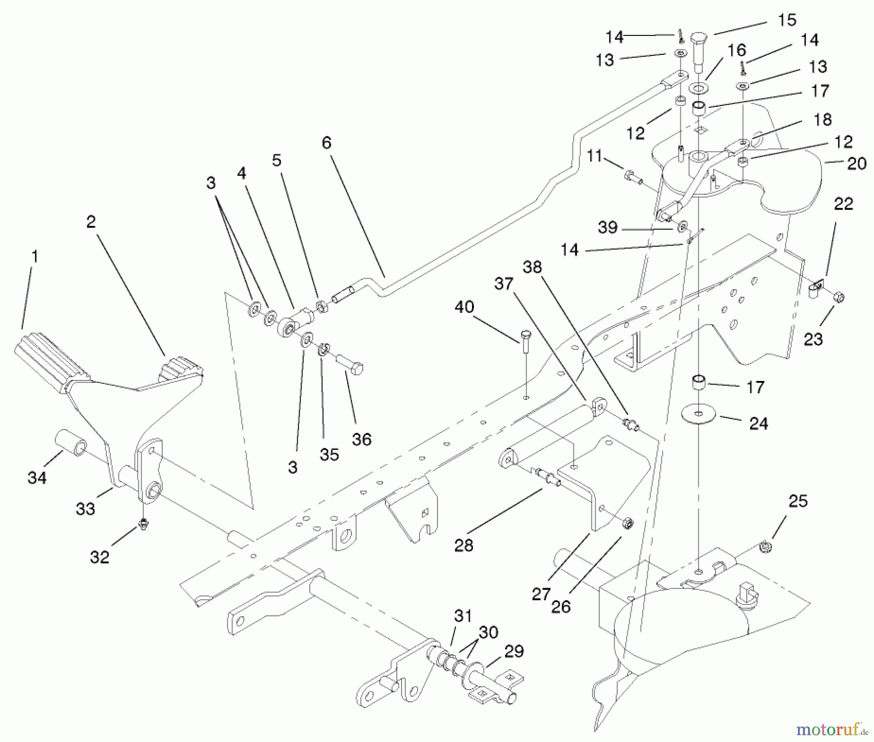  Toro Neu Mowers, Lawn & Garden Tractor Seite 1 72051 (265-H) - Toro 265-H Lawn and Garden Tractor, 2002 (220000001-220999999) HYDRAULIC CONTROLS ASSEMBLY