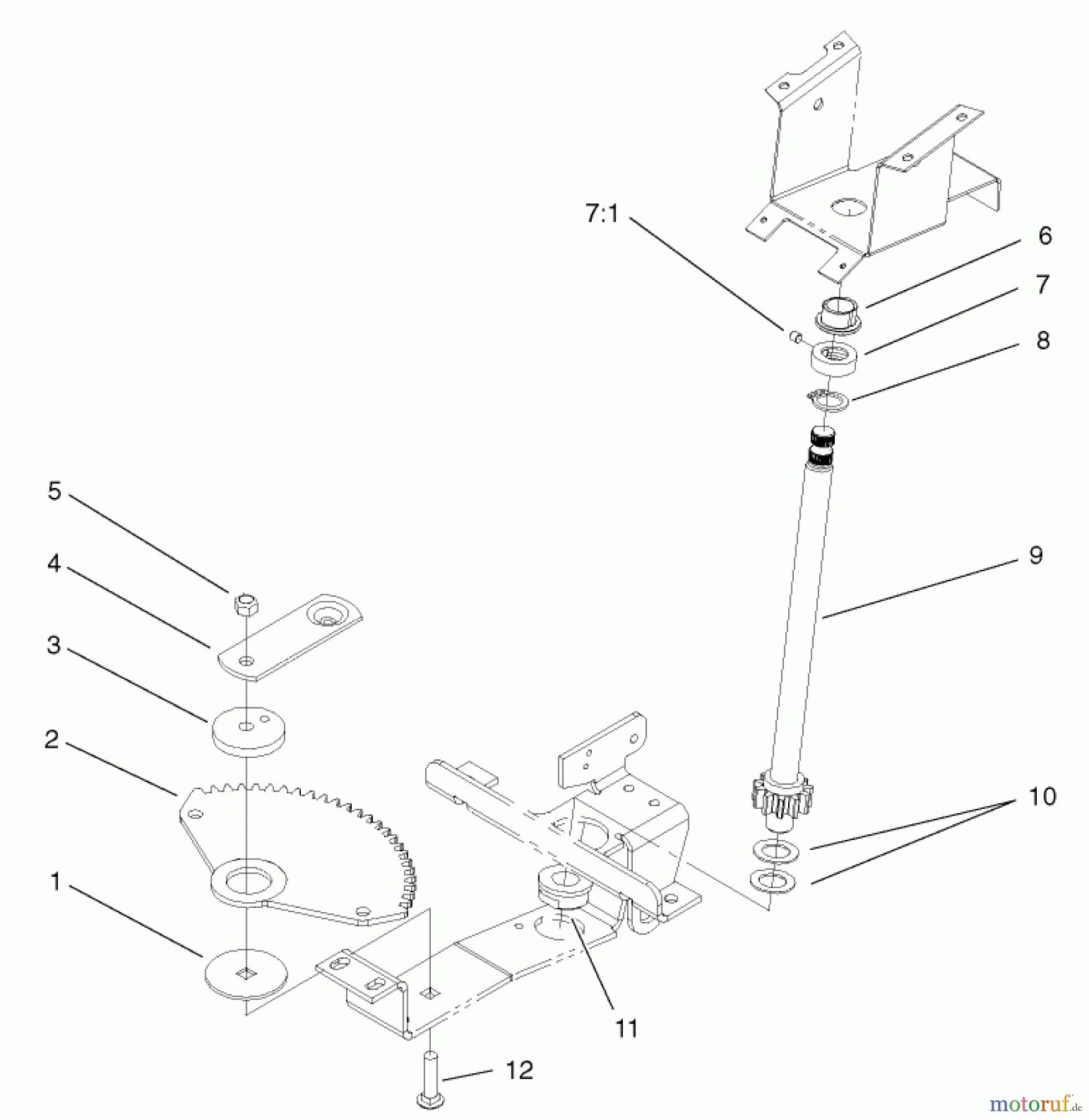  Toro Neu Mowers, Lawn & Garden Tractor Seite 1 72052 (266-H) - Toro 266-H Lawn and Garden Tractor, 2001 (210000001-210999999) LOWER STEERING ASSEMBLY