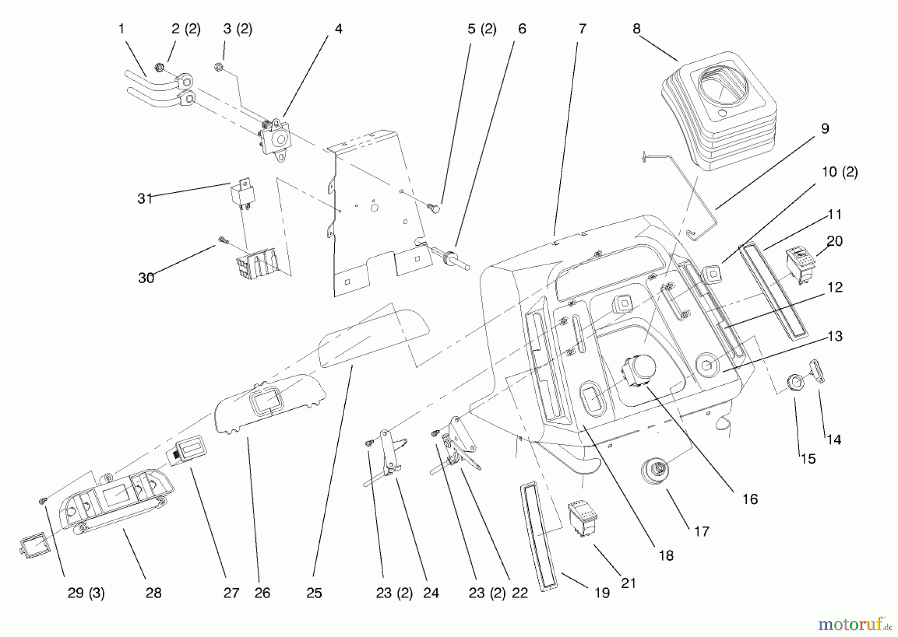  Toro Neu Mowers, Lawn & Garden Tractor Seite 1 72104 (267-H) - Toro 267-H Lawn and Garden Tractor, 1998 (8900600-8999999) DASH