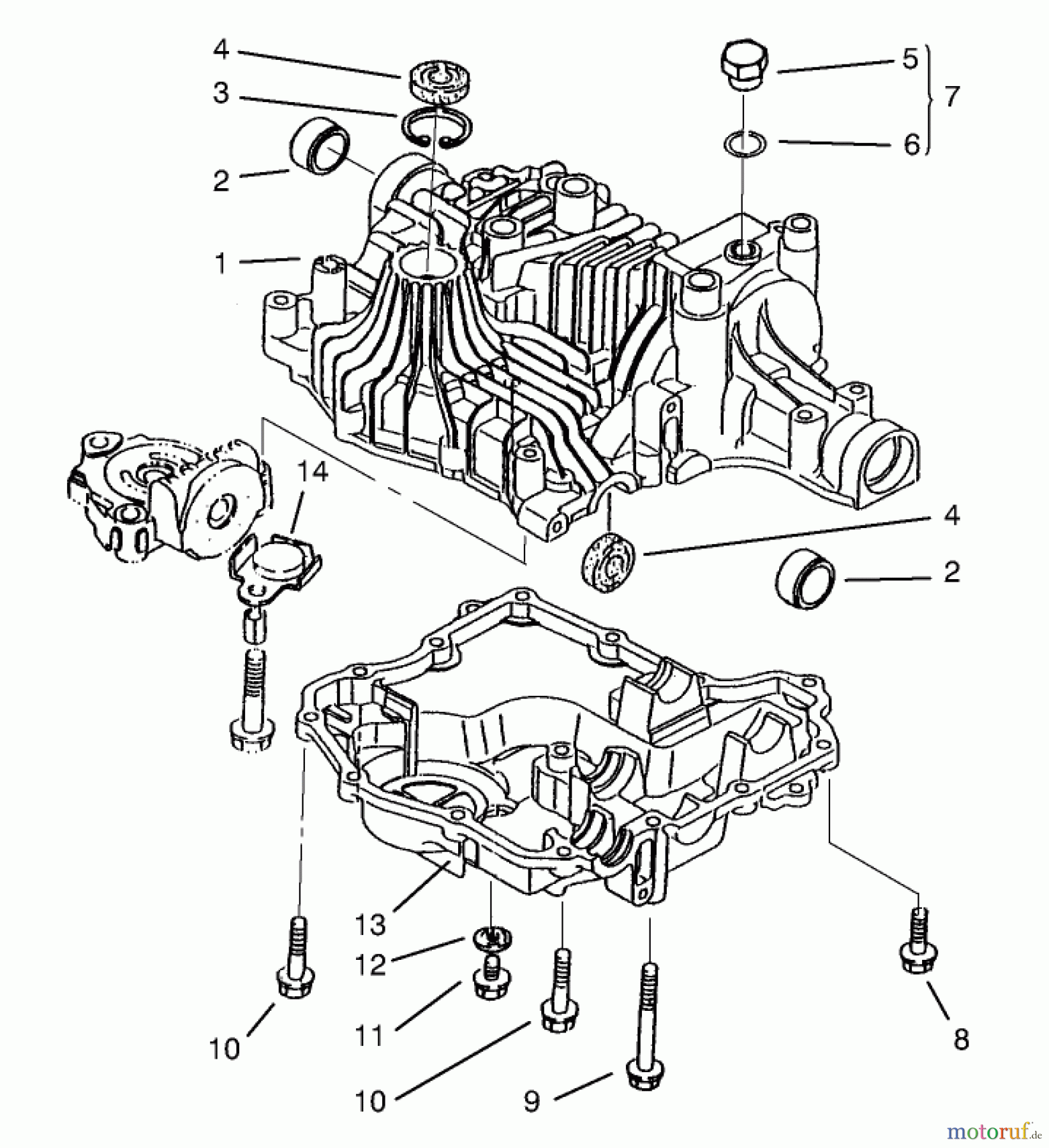  Toro Neu Mowers, Lawn & Garden Tractor Seite 1 72104 (267-H) - Toro 267-H Lawn and Garden Tractor, 1998 (8900600-8999999) TRANSAXLE CASE