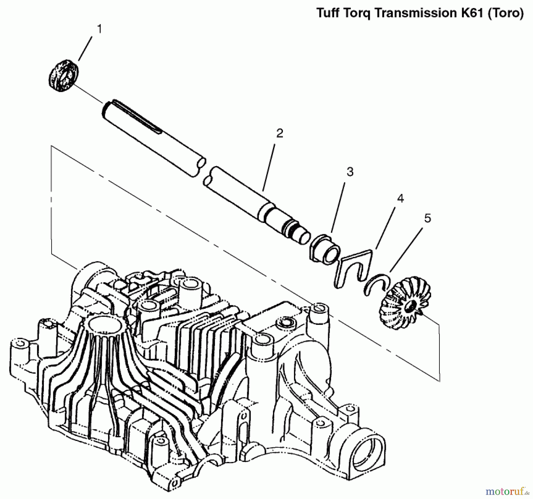  Toro Neu Mowers, Lawn & Garden Tractor Seite 1 72105 (268-H) - Toro 268-H Lawn and Garden Tractor, 1999 (9900001-9999999) AXLE SHAFT