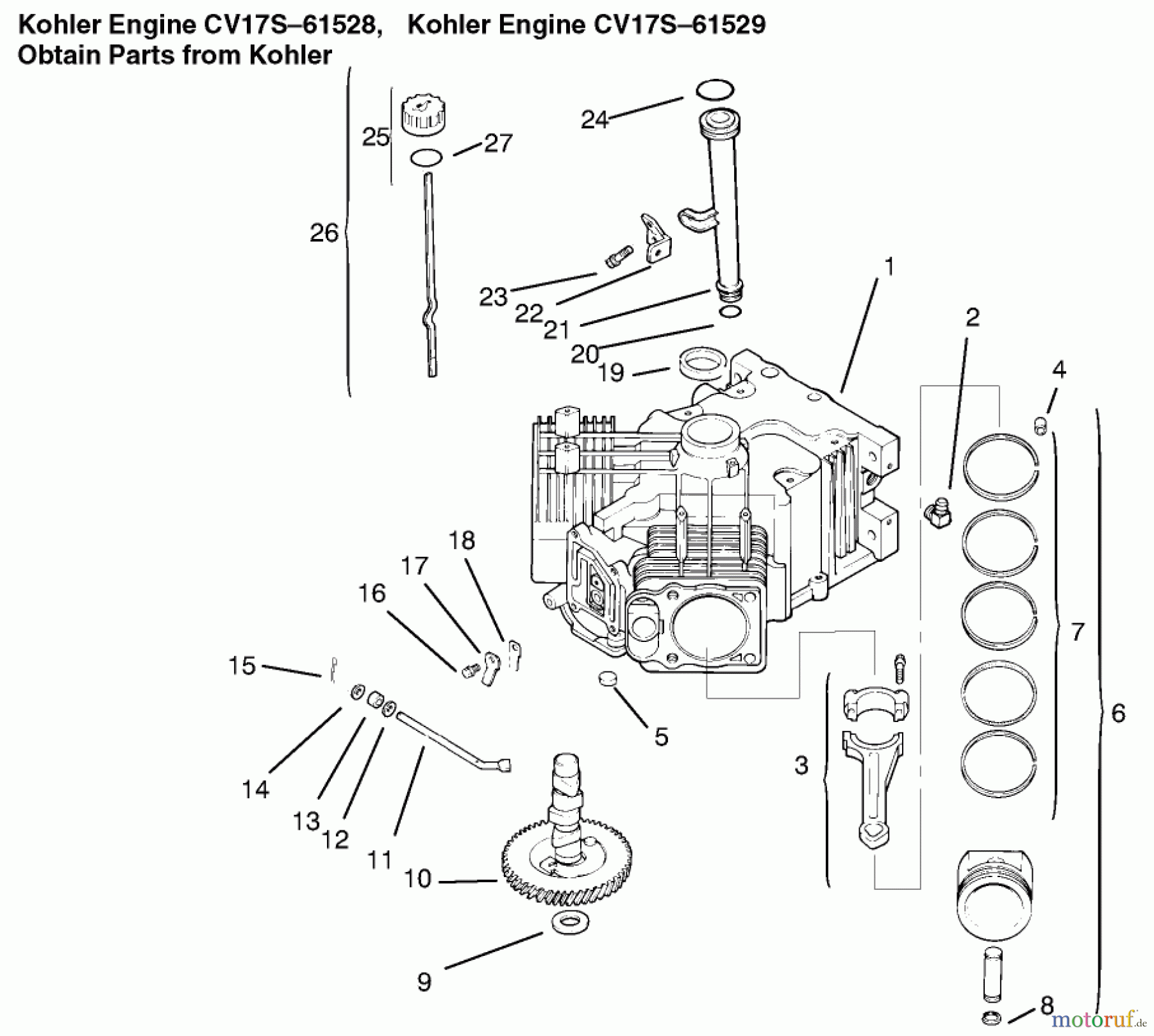  Toro Neu Mowers, Lawn & Garden Tractor Seite 1 72086 (268-H) - Toro 268-H Lawn and Garden Tractor, 1999 (9900001-9999999) CRANKCASE