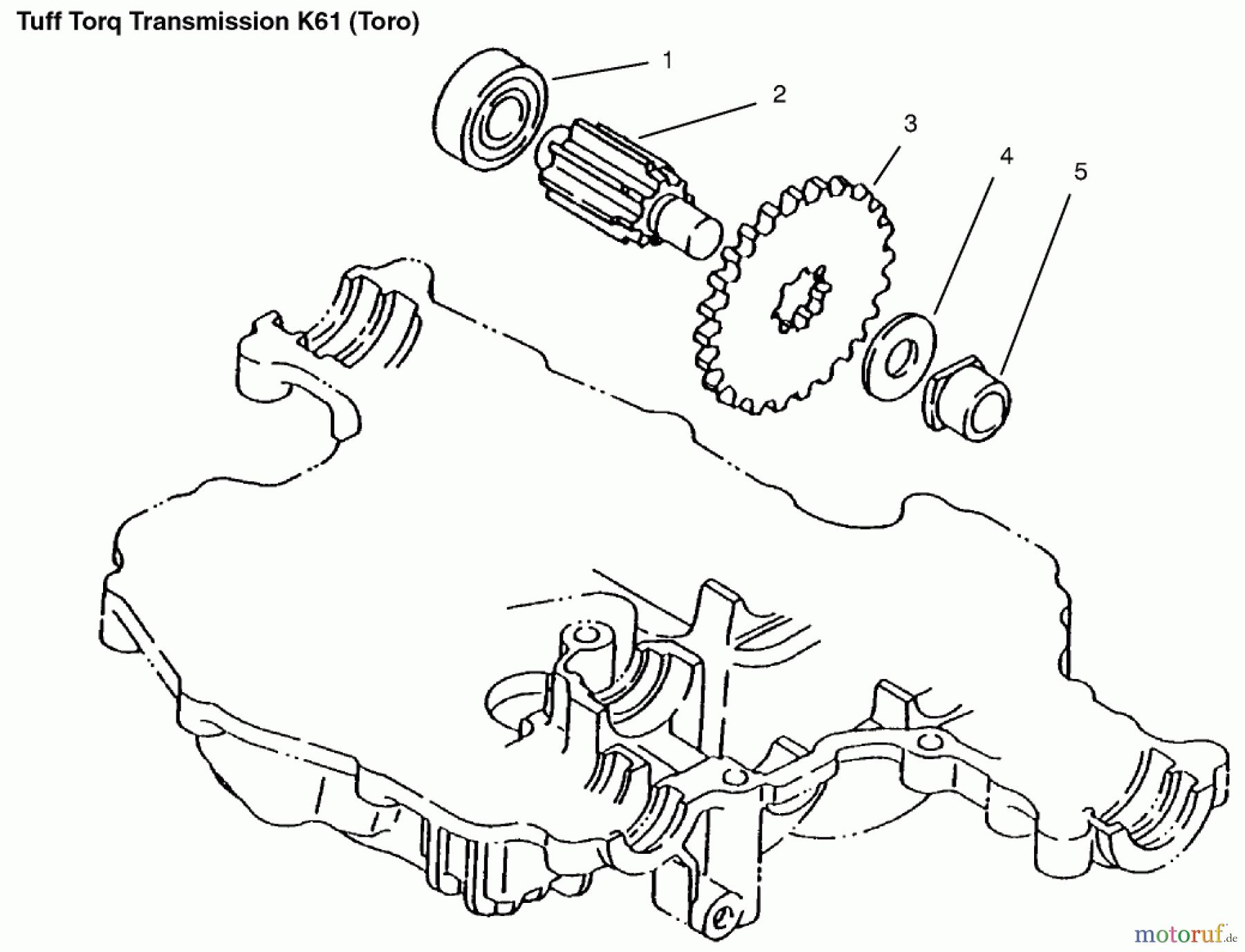  Toro Neu Mowers, Lawn & Garden Tractor Seite 1 72086 (268-H) - Toro 268-H Lawn and Garden Tractor, 1999 (9900001-9999999) FINAL PINION