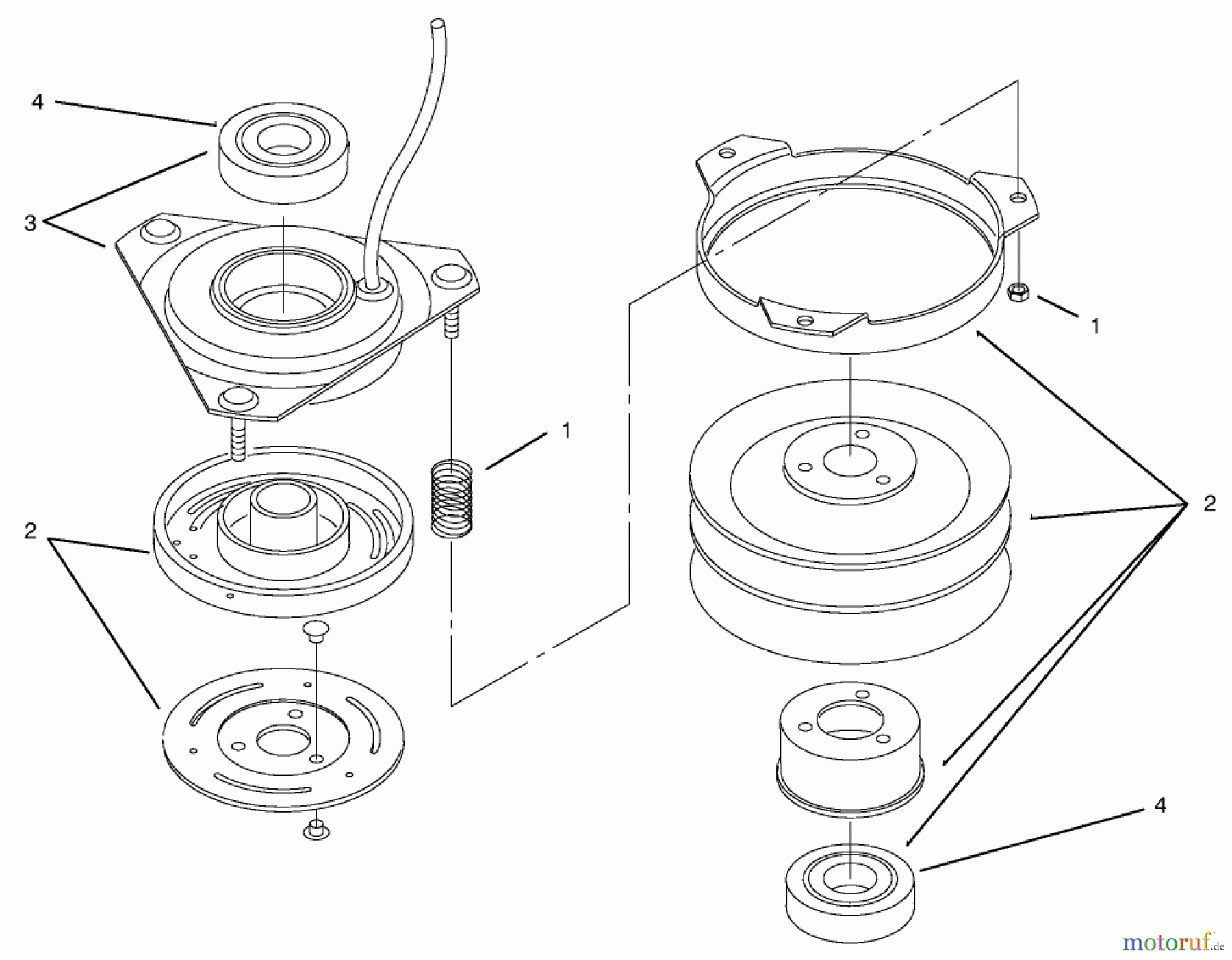 Toro Neu Mowers, Lawn & Garden Tractor Seite 1 72102 (269-H) - Toro 269-H Lawn and Garden Tractor, 1997 (7900001-7999999) CLUTCH 92-6885