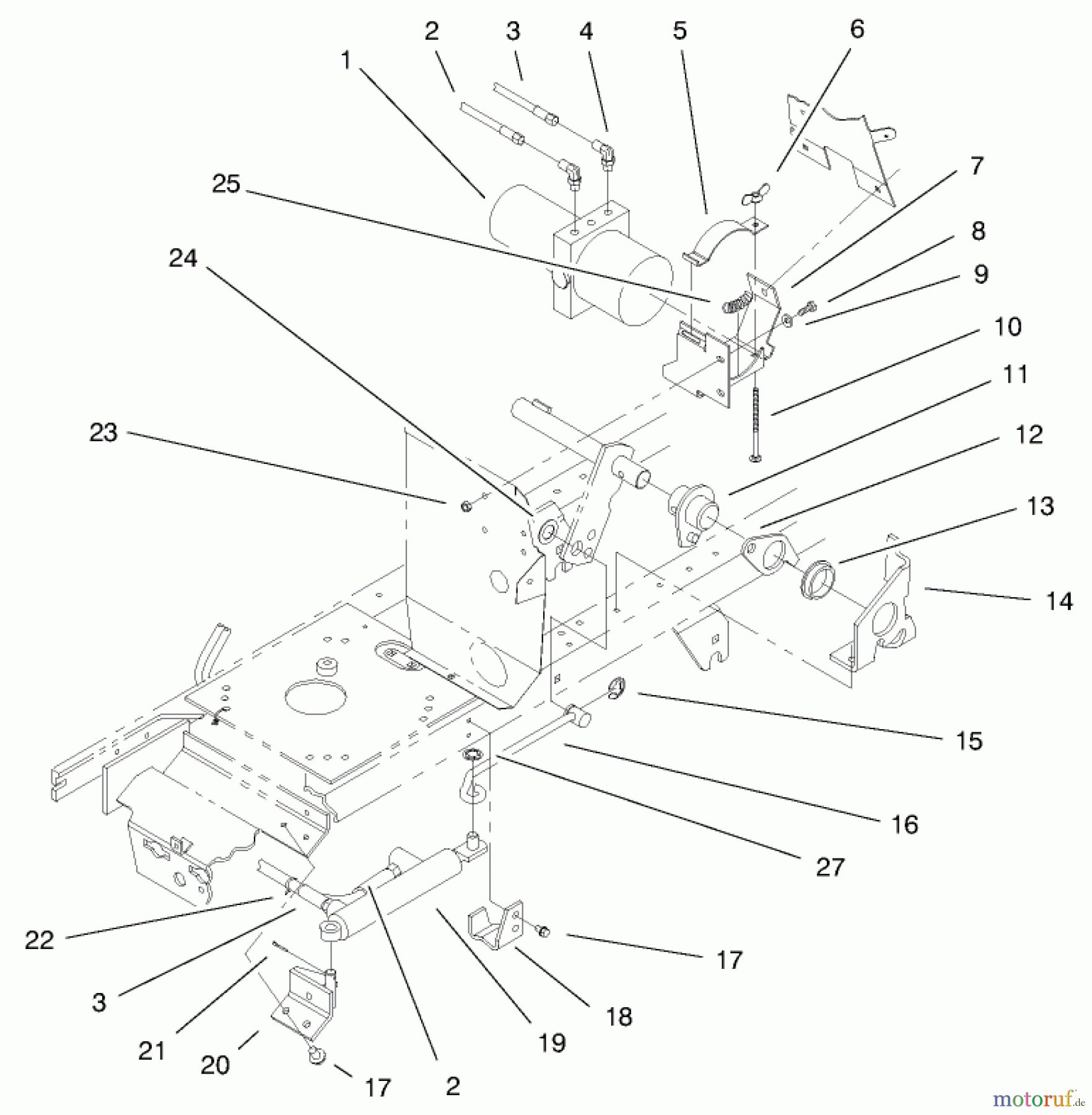  Toro Neu Mowers, Lawn & Garden Tractor Seite 1 72115 (270-H) - Toro 270-H Lawn and Garden Tractor, 1999 (9900001-9999999) POWER LIFT ASSEMBLY