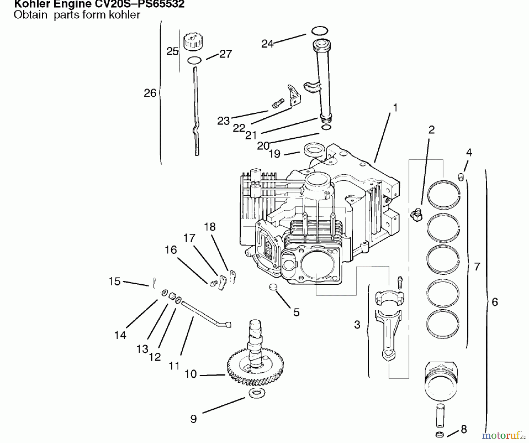  Toro Neu Mowers, Lawn & Garden Tractor Seite 1 72110 (270-H) - Toro 270-H Lawn and Garden Tractor, 1996 (6900001-6999999) CRANKCASE