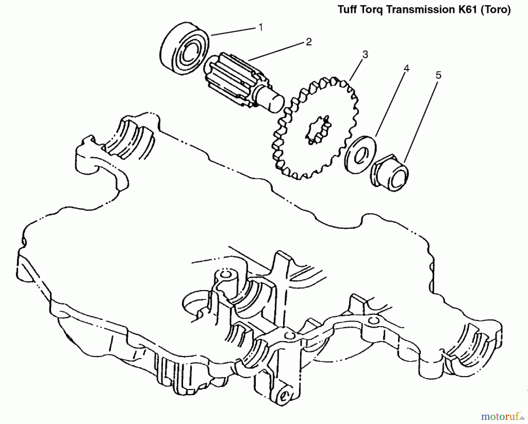  Toro Neu Mowers, Lawn & Garden Tractor Seite 1 72110 (270-H) - Toro 270-H Lawn and Garden Tractor, 1996 (6900001-6999999) FINAL PINION