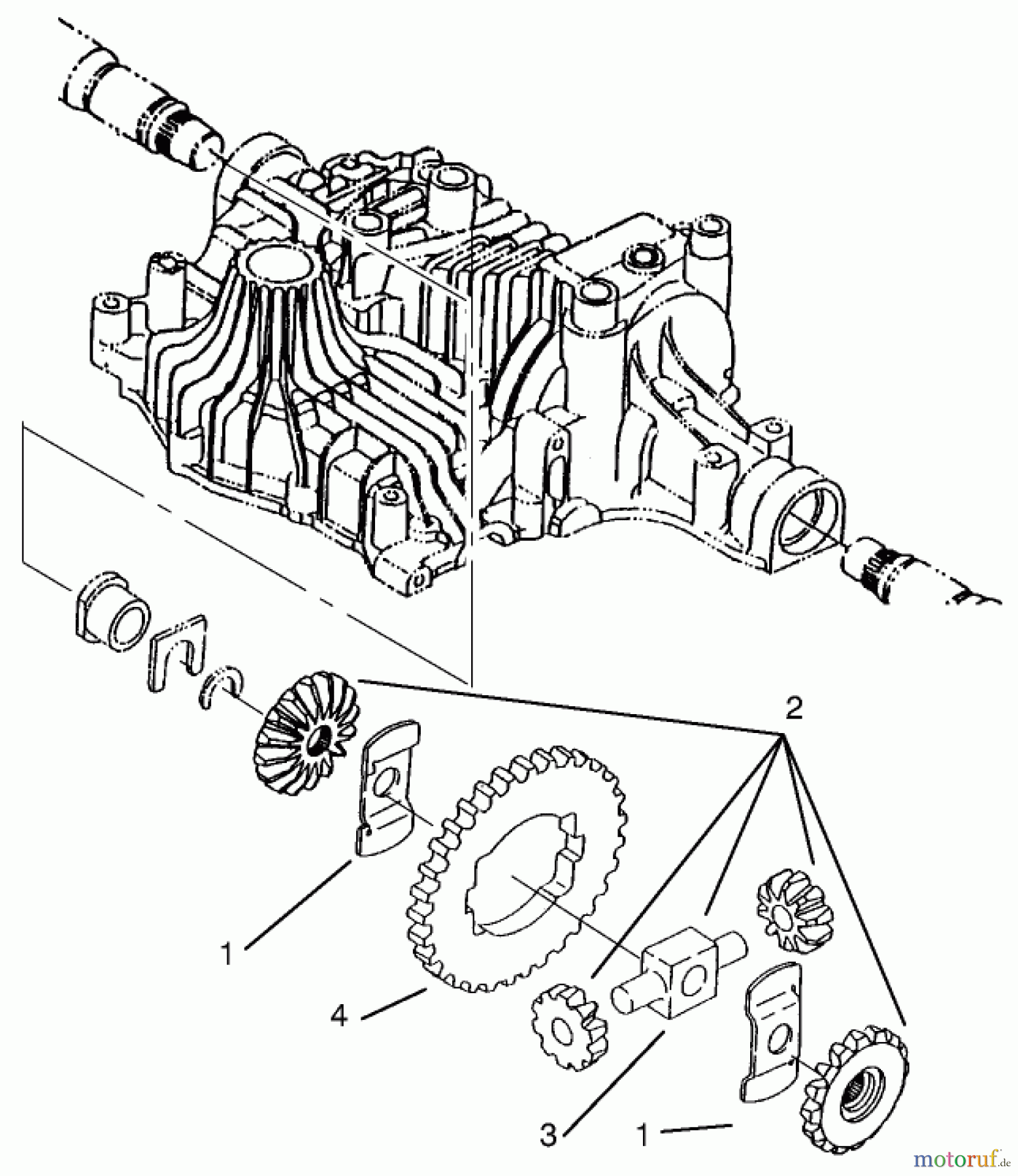  Toro Neu Mowers, Lawn & Garden Tractor Seite 1 72110 (270-H) - Toro 270-H Lawn and Garden Tractor, 1997 (7900001-7999999) DIFFERENTIAL GEAR