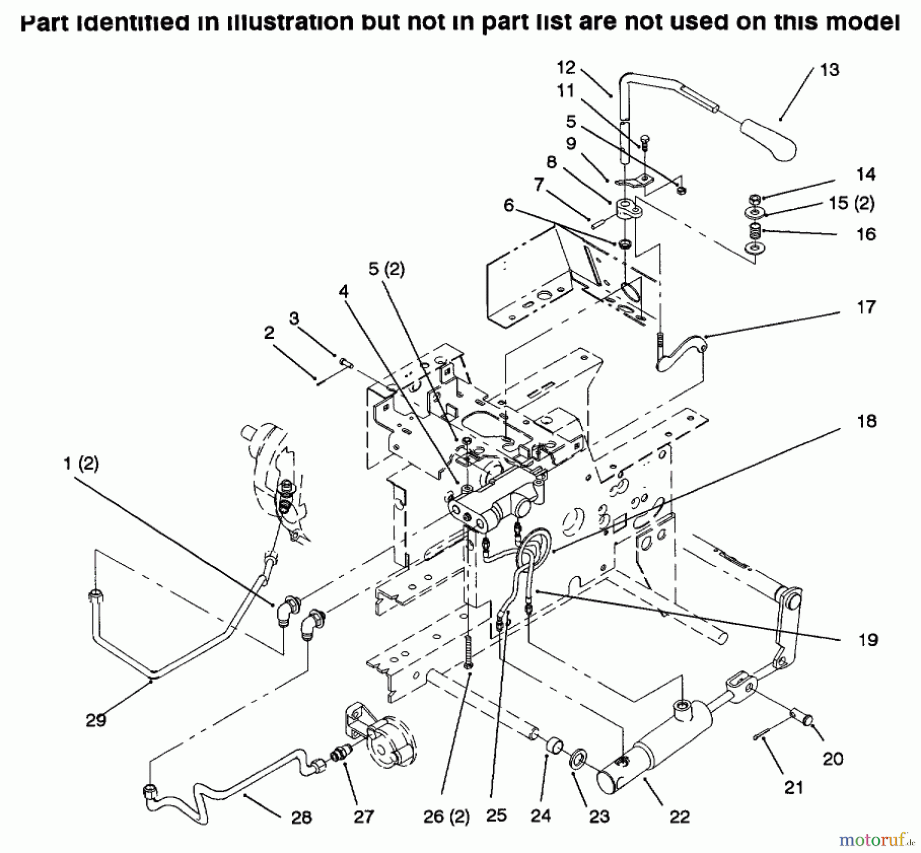  Toro Neu Mowers, Lawn & Garden Tractor Seite 1 73502 (520-H) - Toro 520-H Garden Tractor, 1996 (6900001-6999999) HYDRAULIC LIFT SYSTEM #1