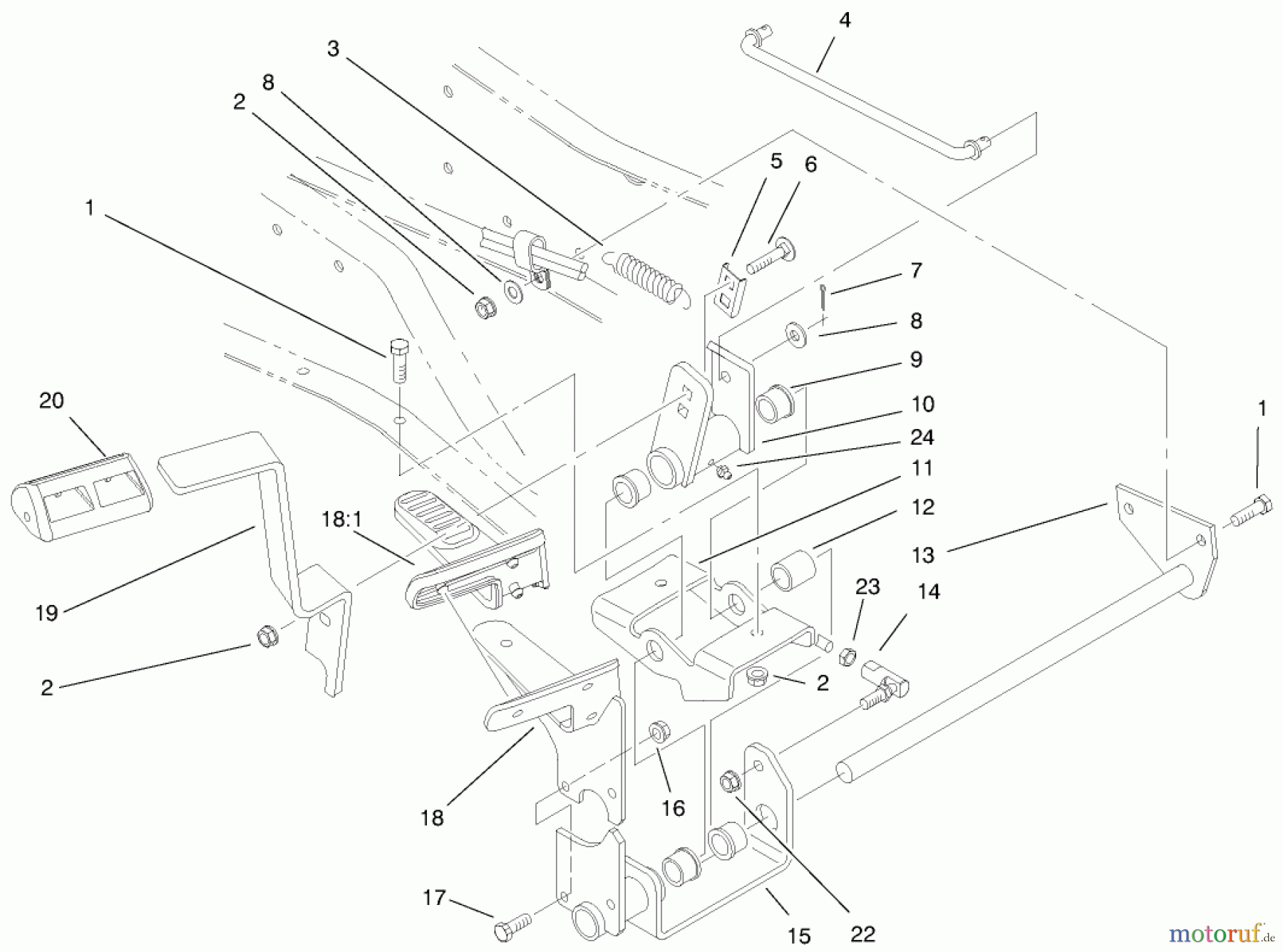  Toro Neu Mowers, Lawn & Garden Tractor Seite 1 73560 (522xi) - Toro 522xi Garden Tractor, 1998 (8900001-8999999) HYDRO CONTROLS ASSEMBLY
