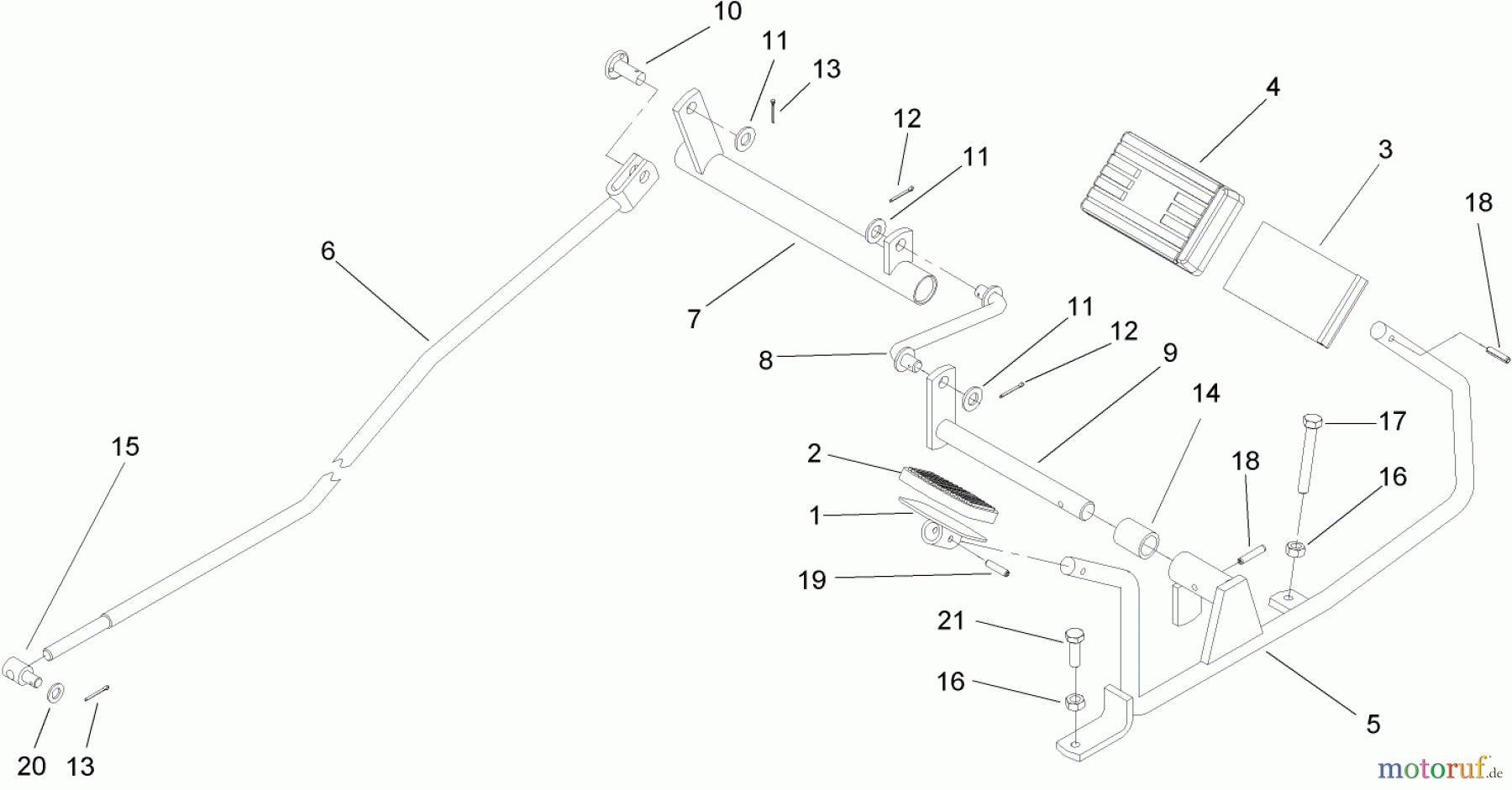  Toro Neu Mowers, Lawn & Garden Tractor Seite 1 74573 (DH 200) - Toro DH 200 Lawn Tractor, 2007 (270000001-270999999) OPERATION AND TRAVEL PEDAL ASSEMBLY